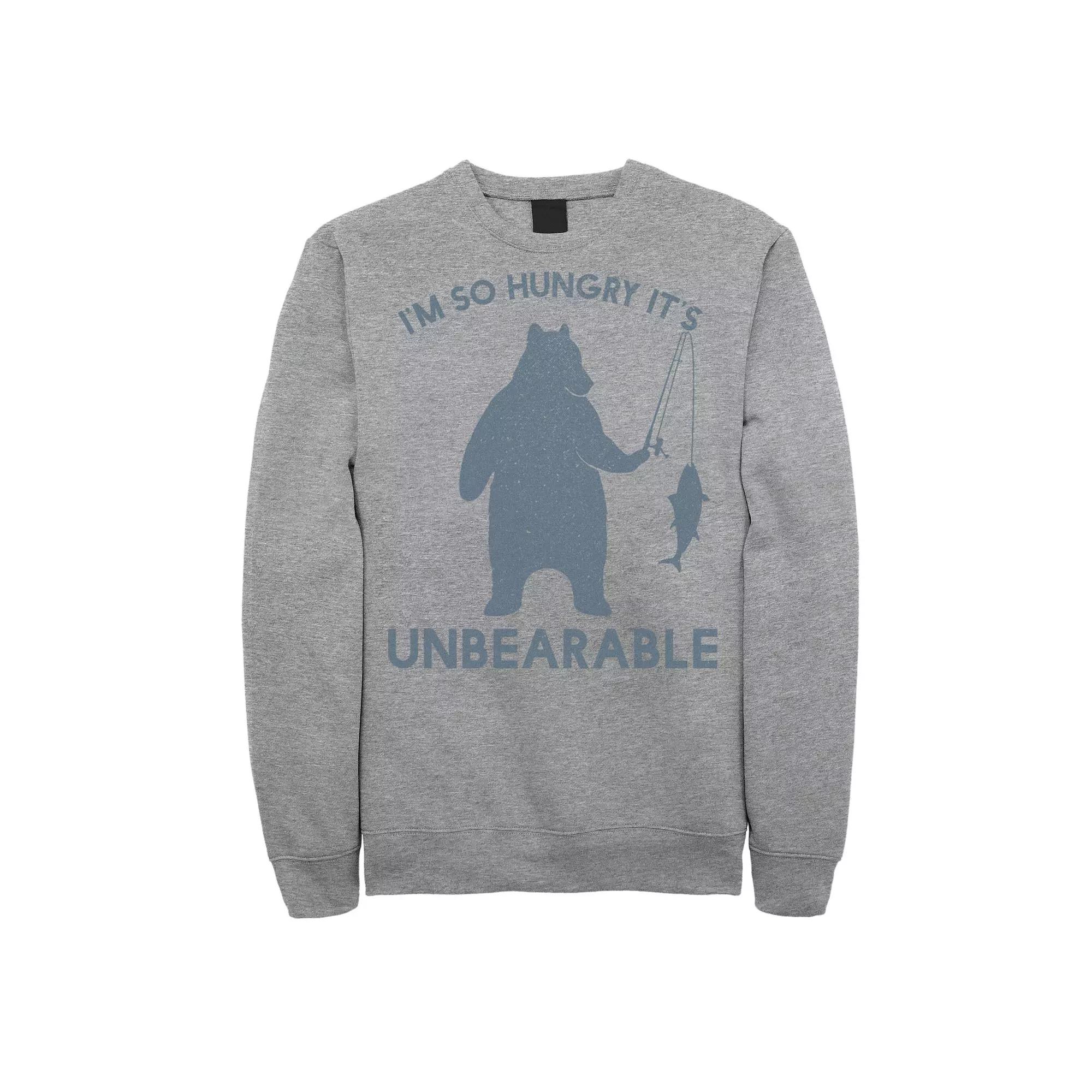 Men's I'm So Hungry It's Unbearable Graphic Fleece Pullover, Size: XL, Athletic Grey Product Image