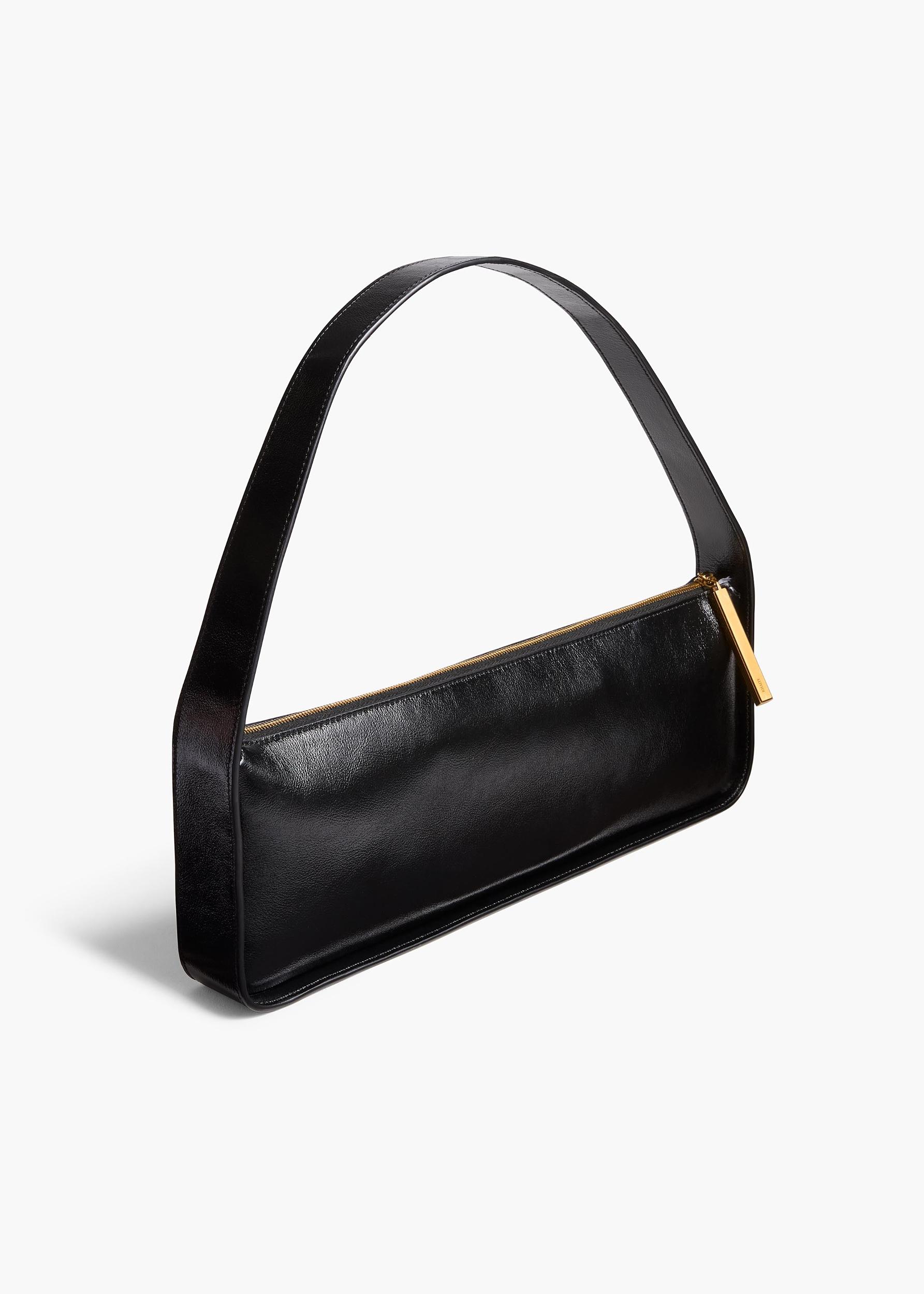 Lori Baguette Bag in Black Crackle Patent Leather Product Image