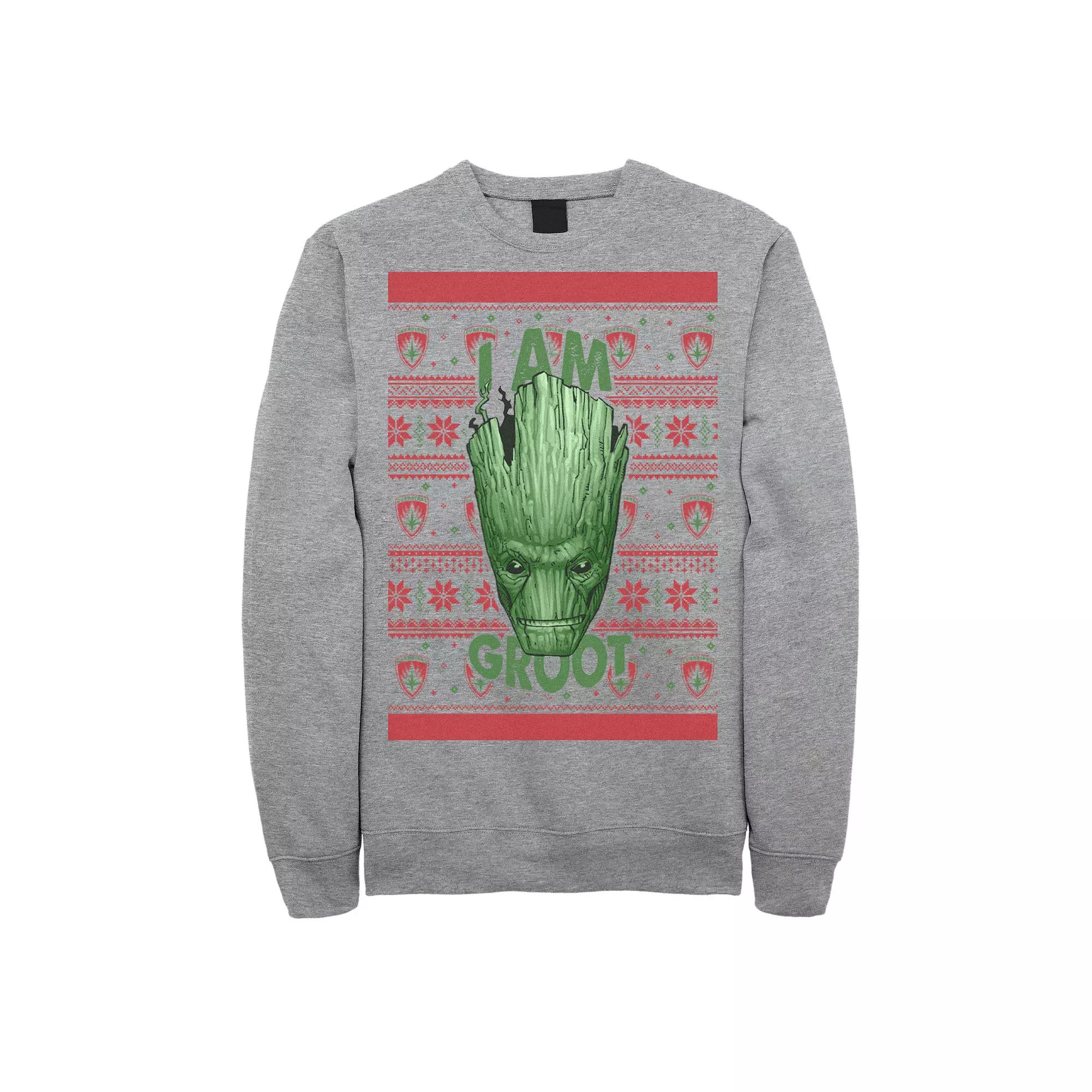 Men's Marvel Guardians Of The Galaxy Groot Retro Star Portrait Sweatshirt,  Product Image
