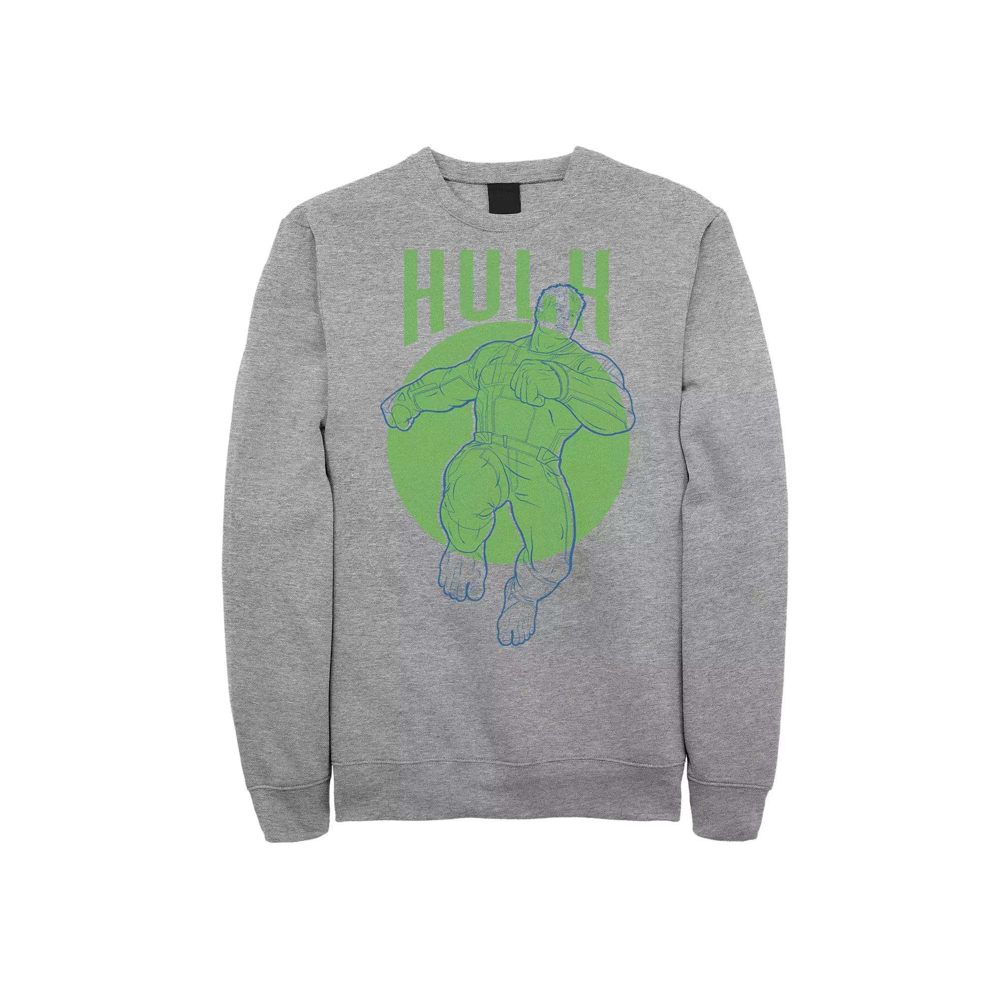 Men's Marvel Avengers Endgame Pop Hulk Circle Fleece, Size: XXL, Athletic Grey Product Image