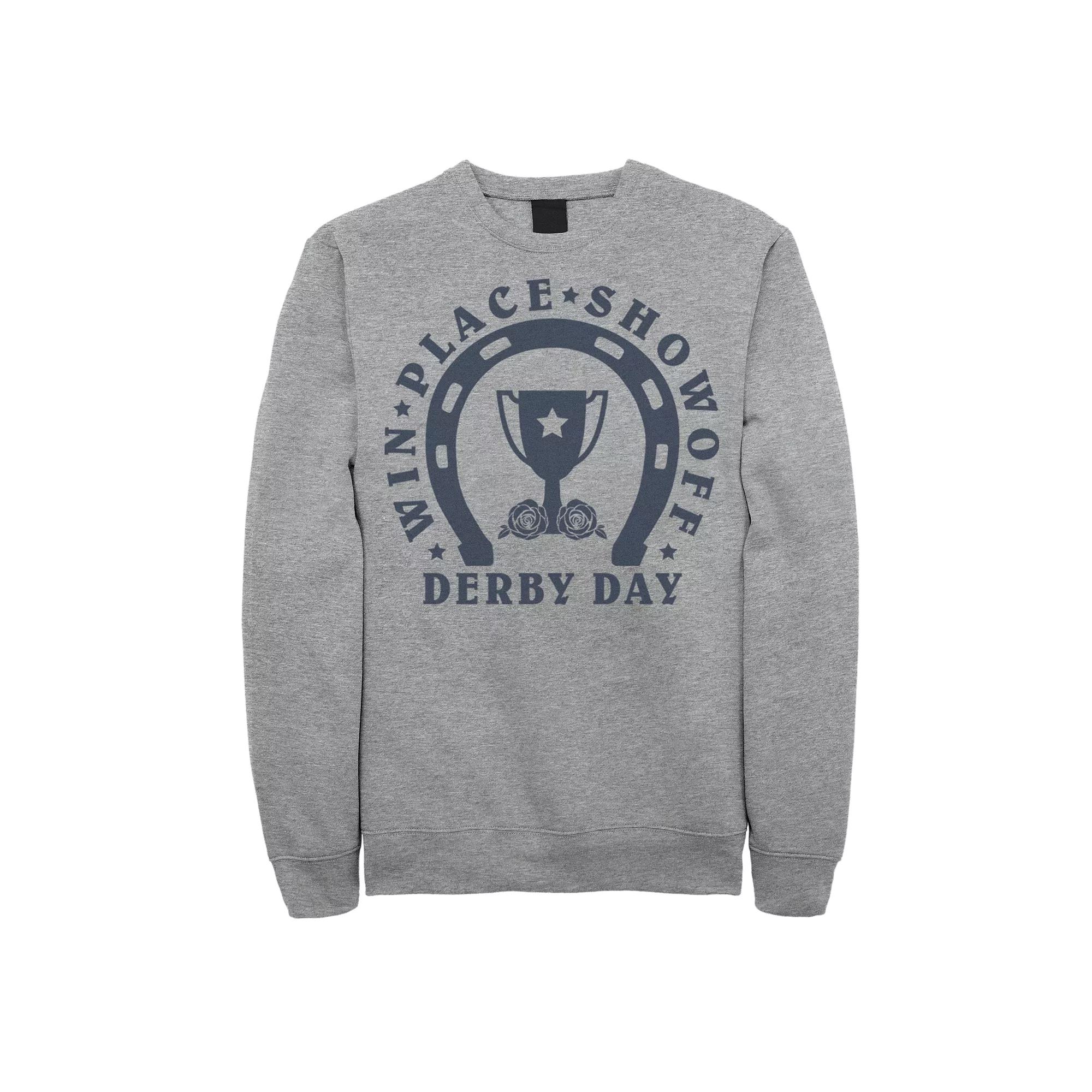 Mens Win Place Show off Derby Day Sweatshirt Athletic Grey Product Image