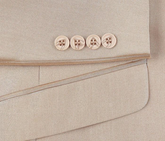 Beige Regular Fit Sharkskin Italian Styled 2 Piece Suit Product Image
