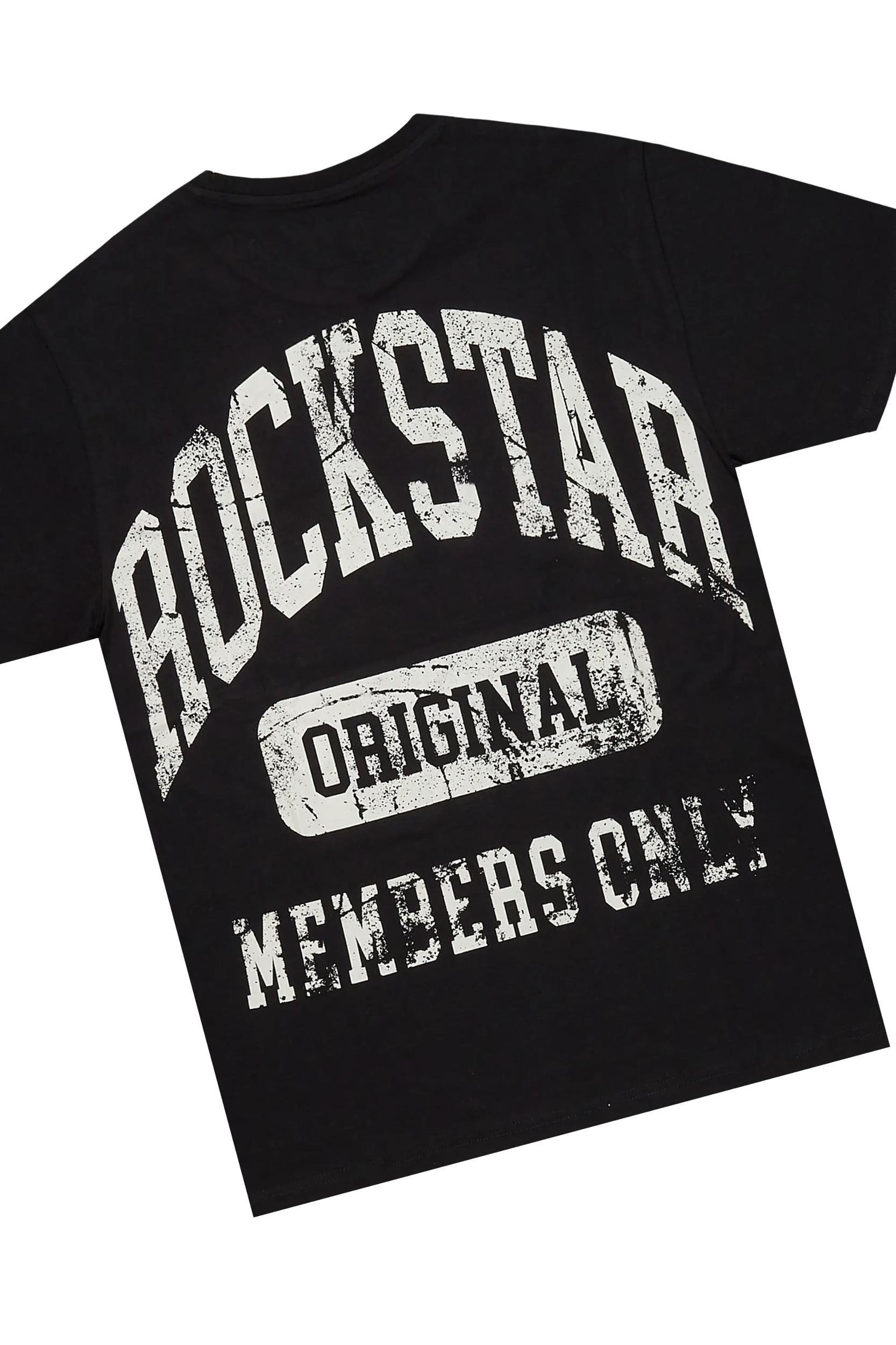 Members Black T-Shirt/Short Set Male Product Image