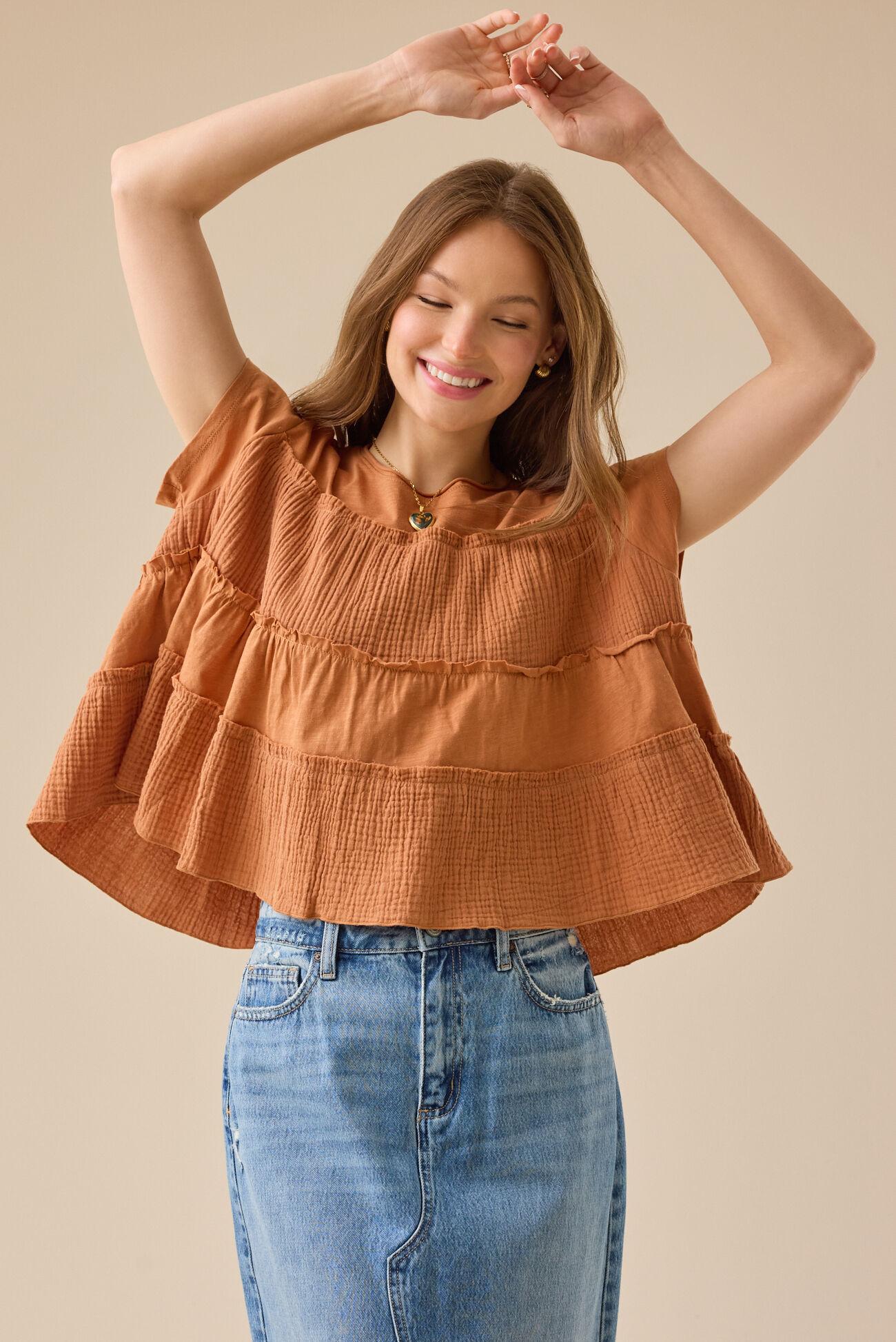 Rebecca Tiered Babydoll Top Product Image