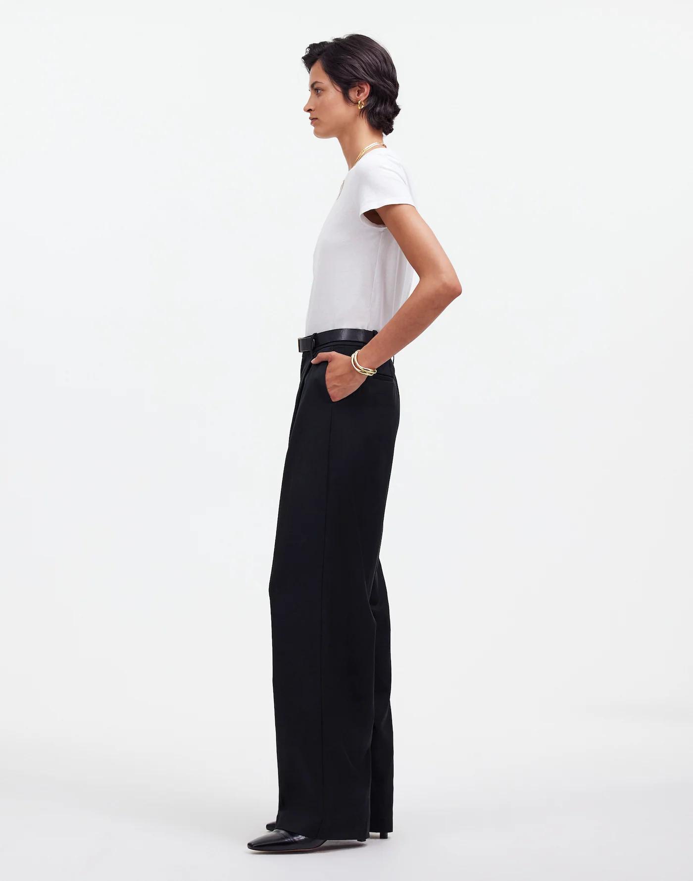 Petite Slouchy Straight Pants in Drapey Twill Product Image