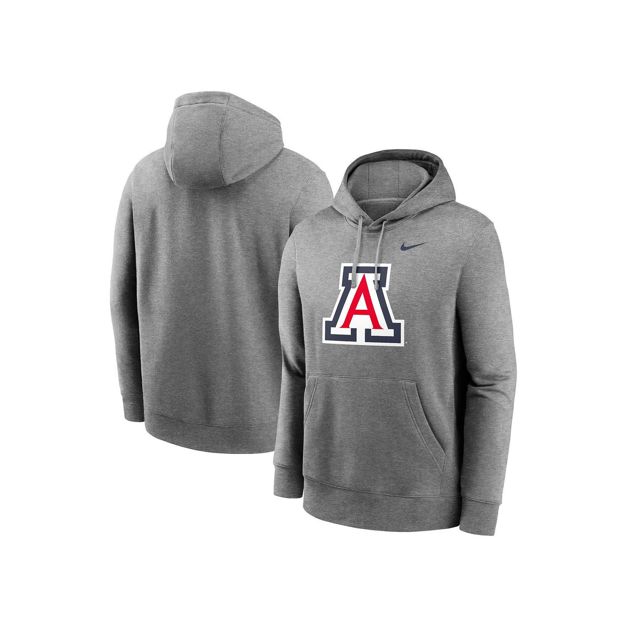 Men's Nike Heather Gray Arizona Wildcats Primetime Evergreen Club Fleece Pullover Hoodie,  Product Image