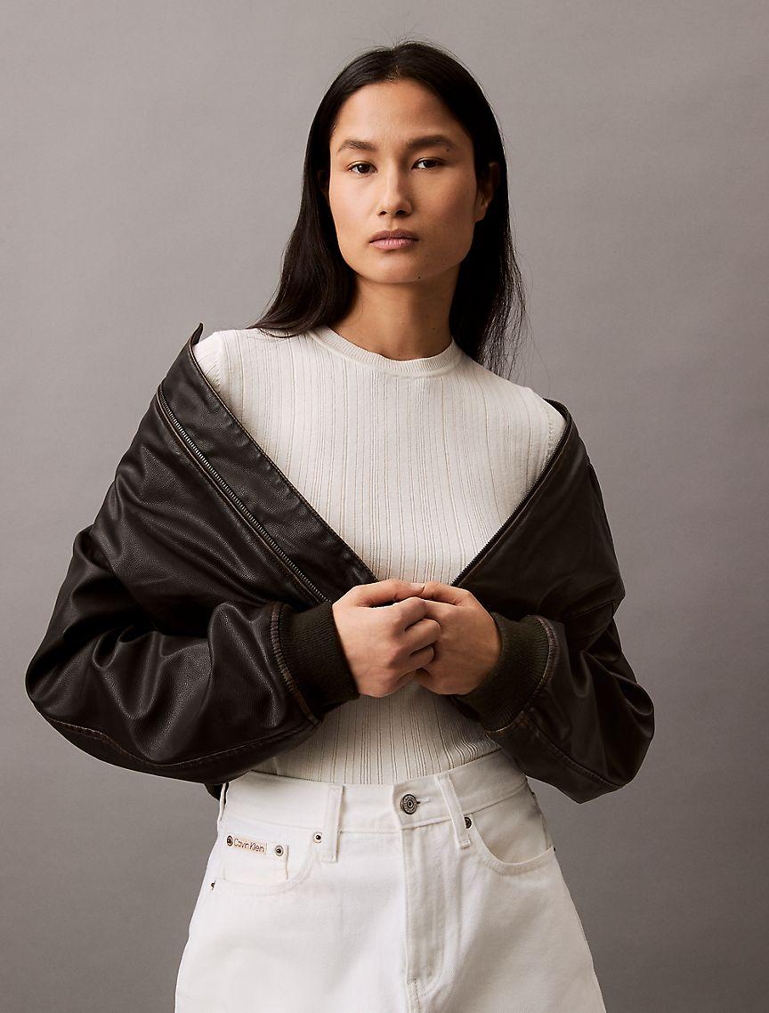 Variegated Rib Slim T-Shirt Product Image