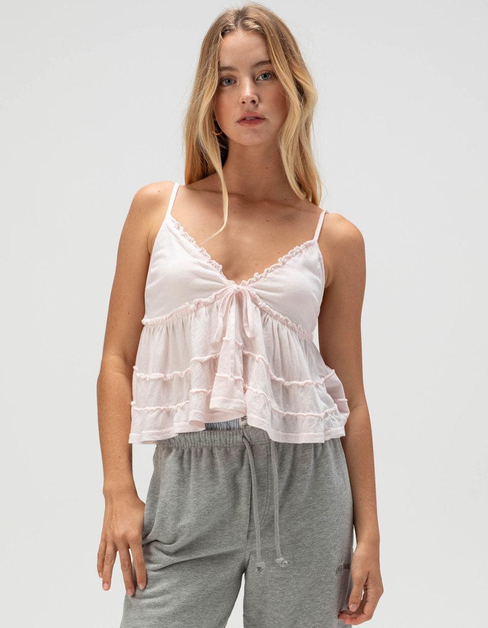 BDG Urban Outfitters Nia Womens Babydoll Cami - LIGHT PINK Product Image