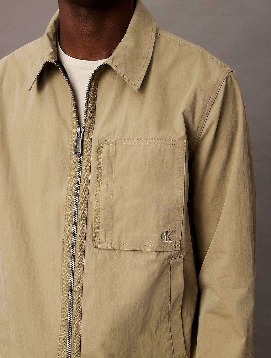 Cotton Blend Zip Classic Shirt Jacket Product Image