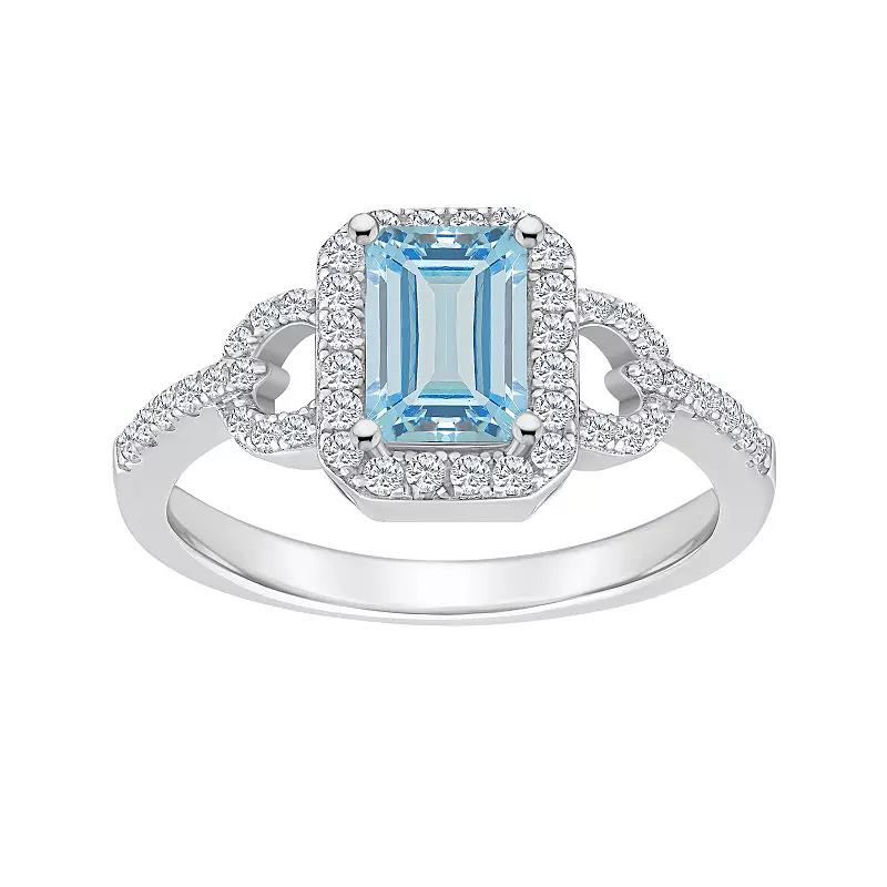 Celebration Gems Sterling Silver Sky Blue Topaz & White Topaz Accent Ring, Women's,  Product Image