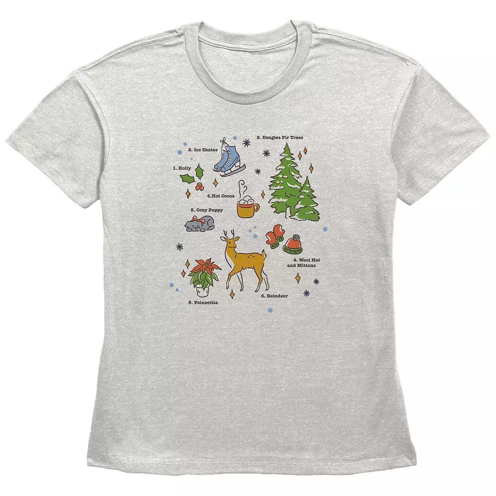 Women's Christmas Icons Spread Graphic Tee,  Product Image