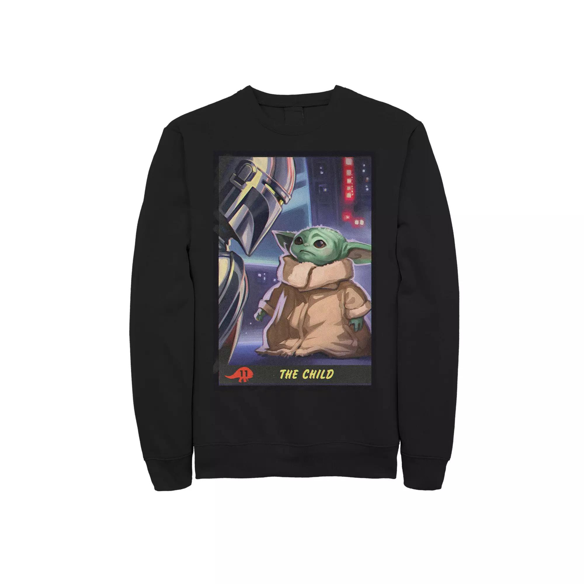Men's Star Wars The Mandalorian The Child Aka Baby Yoda Trading Card Sweatshirt,  Product Image