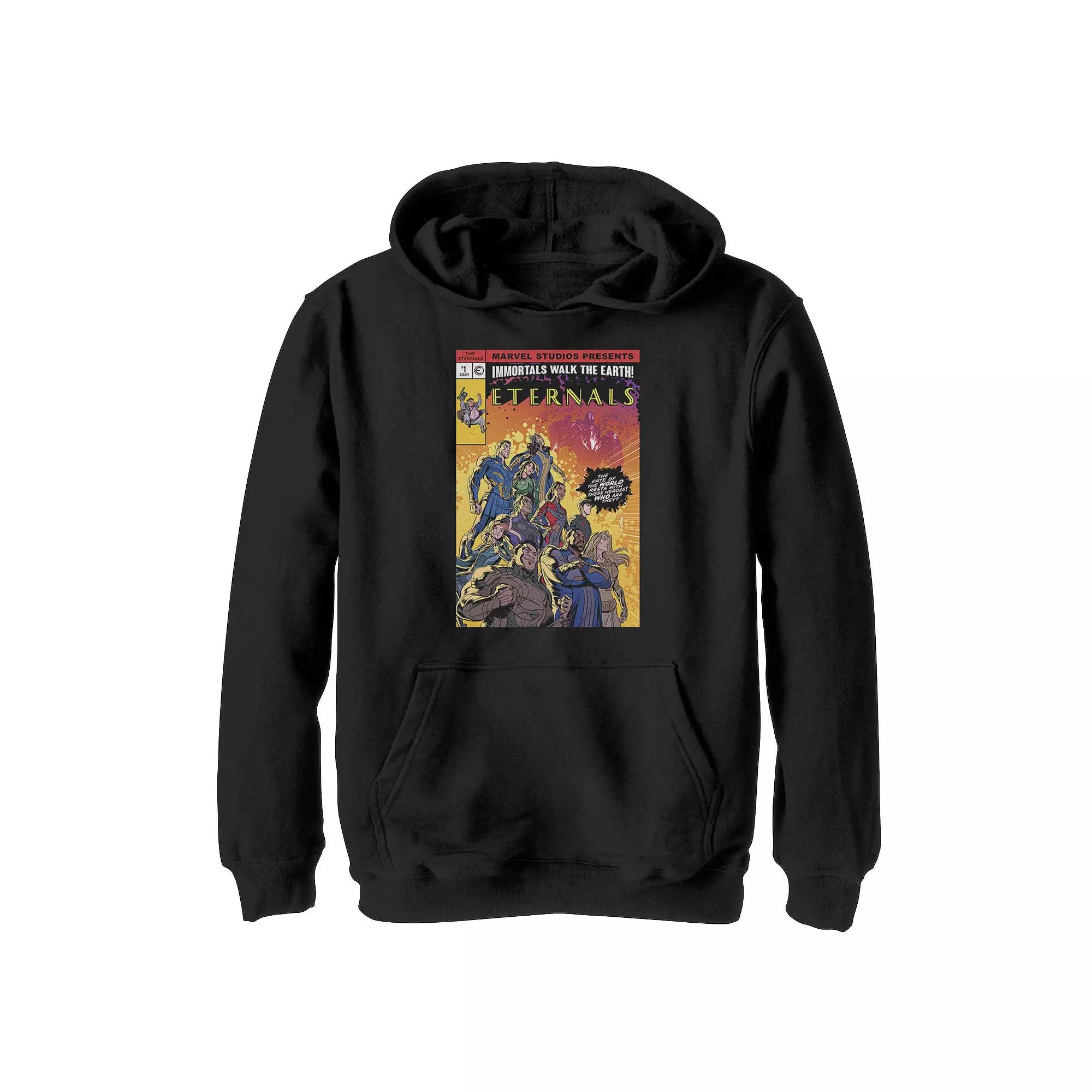 Boys 8-20 Only Here For The Food Simple Sketch Thanksgiving Graphic Fleece Hoodie, Boy's,  Product Image