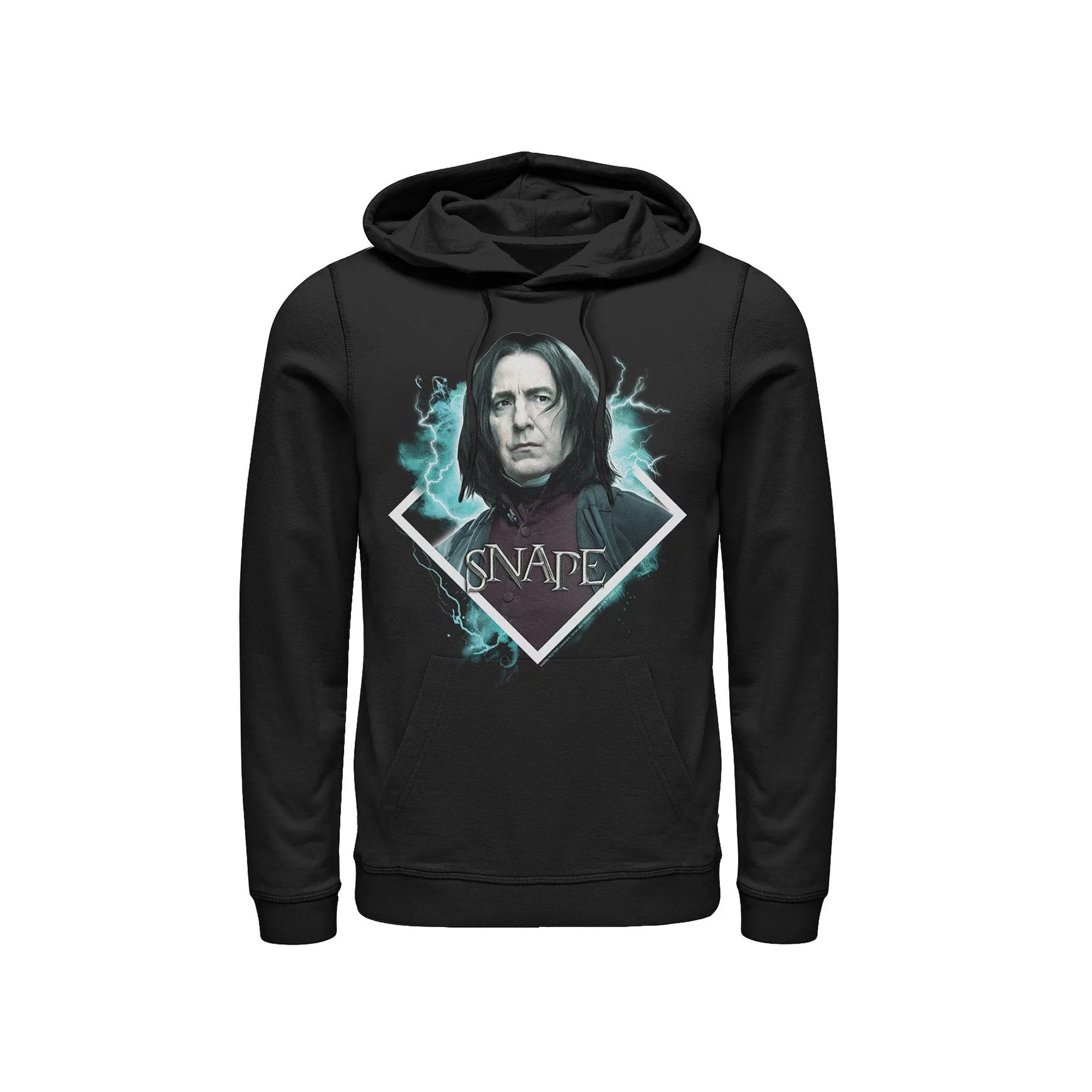 Mens Harry Potter Snape Blue Lightning Character Portrait Graphic Pullover Hoodie Product Image
