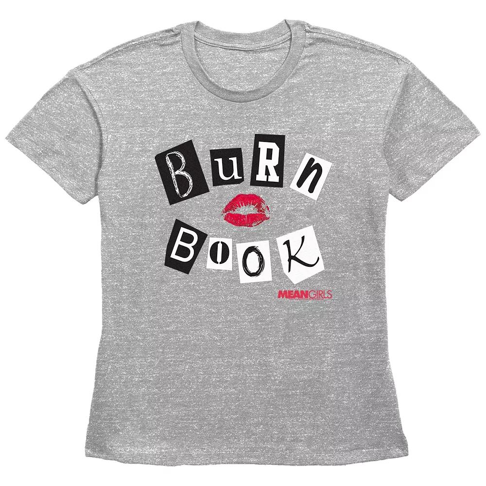 Women's Mean Girls Burn Book Cover Basic Fit Graphic Tee, Girl's,  Product Image