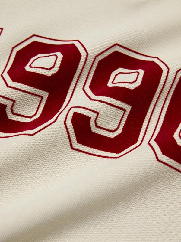 Vintage Number Print Oversized Hoodie Product Image