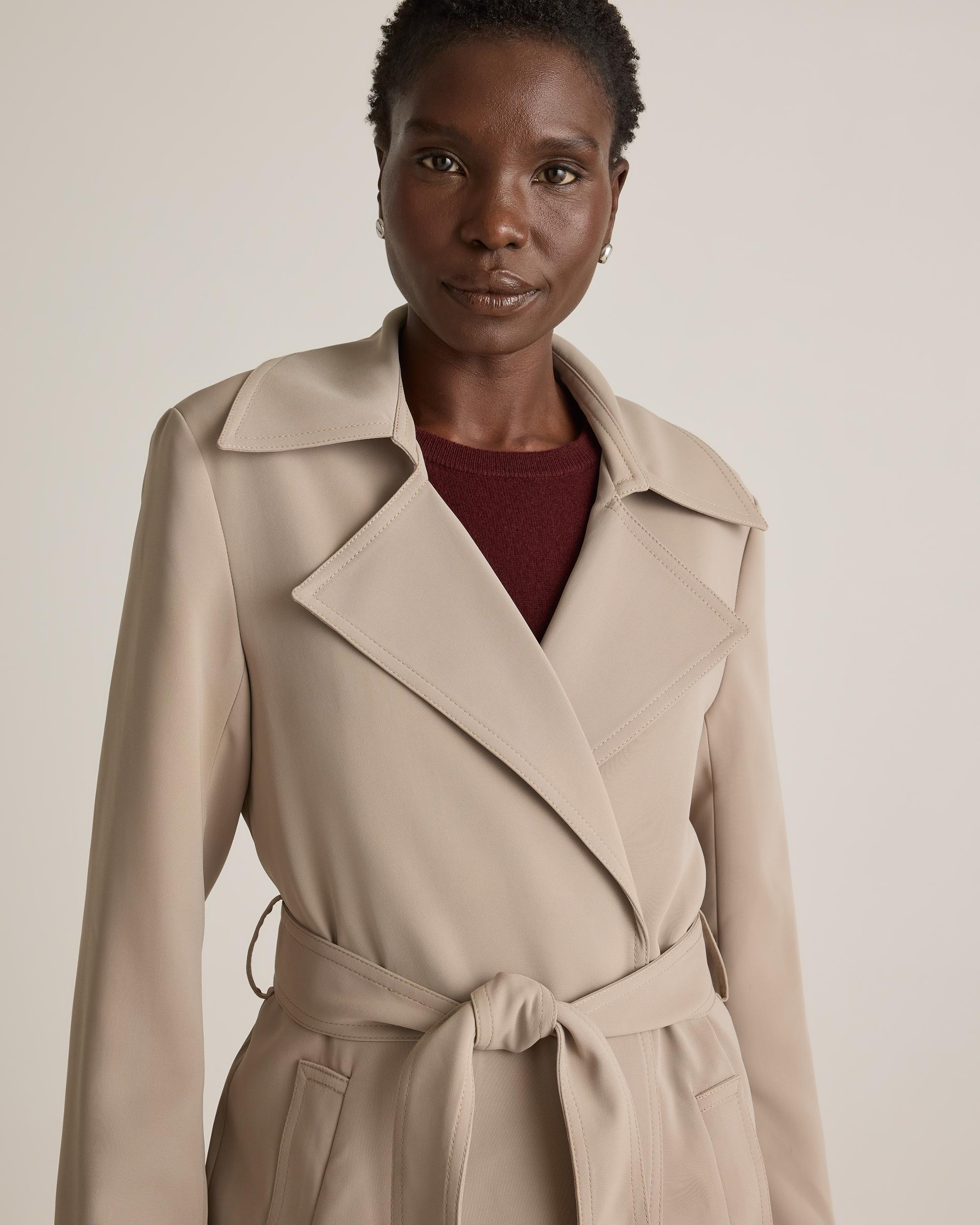 Quince | Women's Stretch Crepe Trench Coat Size XS, Recycled Polyester Product Image