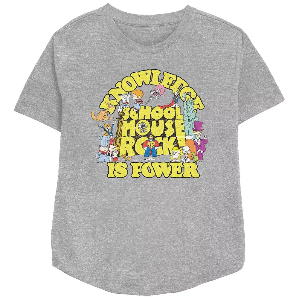 Disney's Schoolhouse Rock! Knowledge Is Power Women's Relaxed Fit Graphic Tee,  Product Image