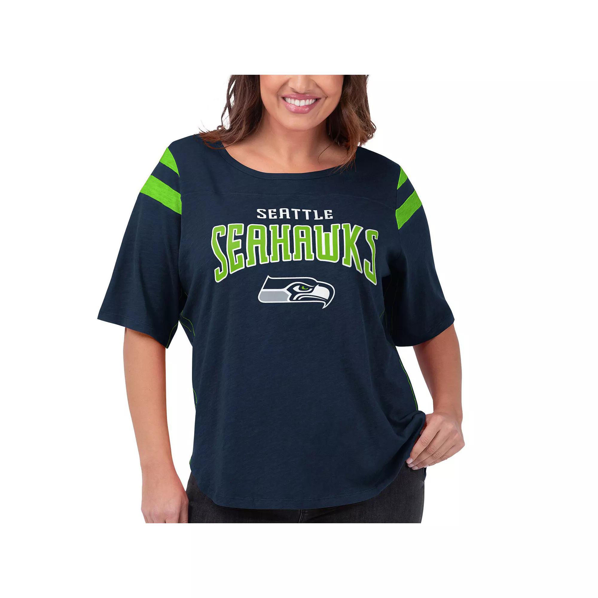 Women's G-III 4Her by Carl Banks Navy Seattle Seahawks Plus  Product Image