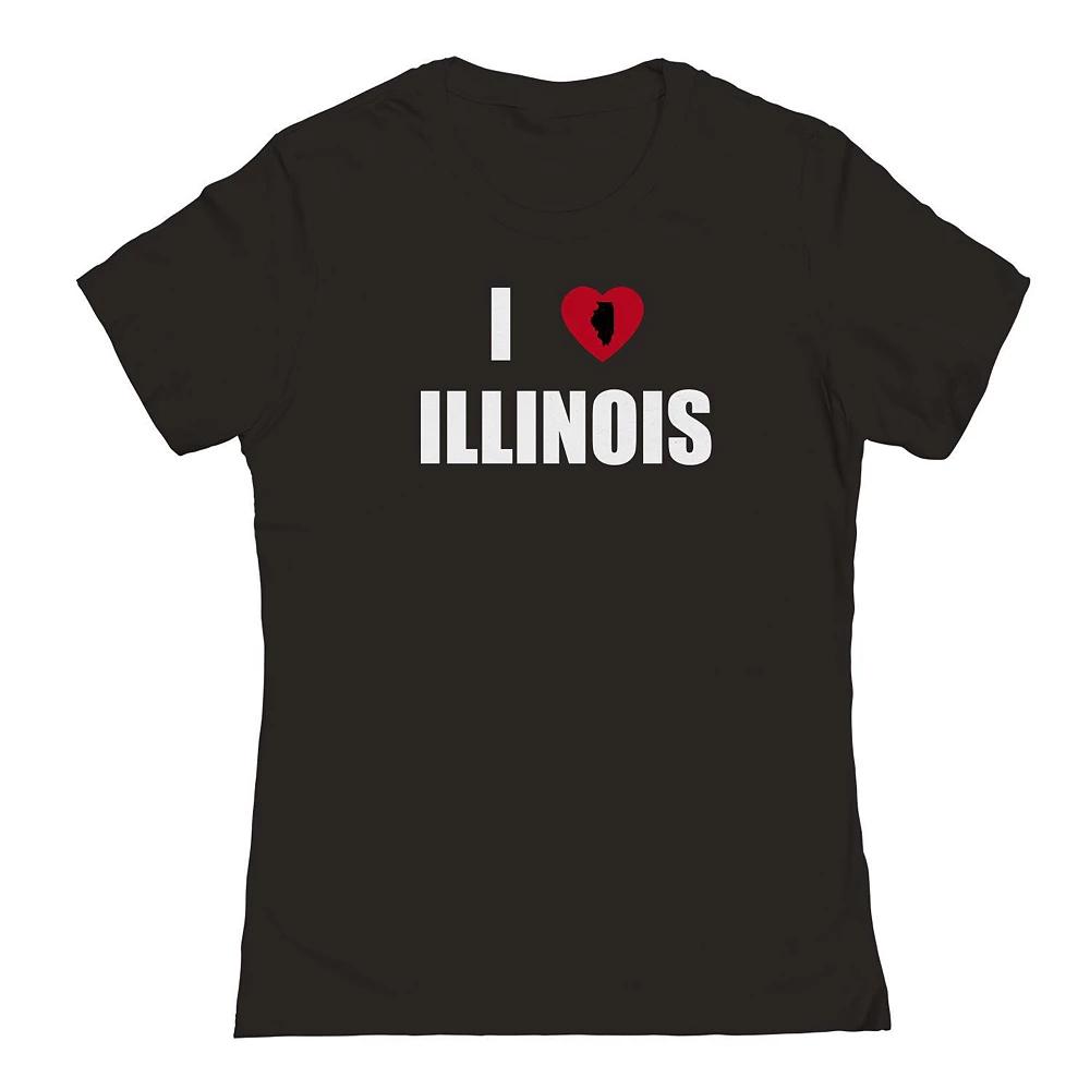 Junior's I Heart Illinois Graphic Tee, Women's,  Product Image
