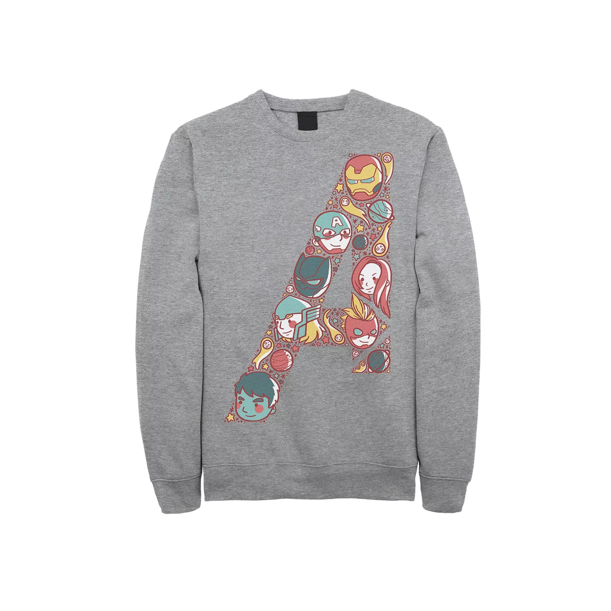 Men's Marvel Avengers Cute Anime Fill Logo Sweatshirt,  Product Image
