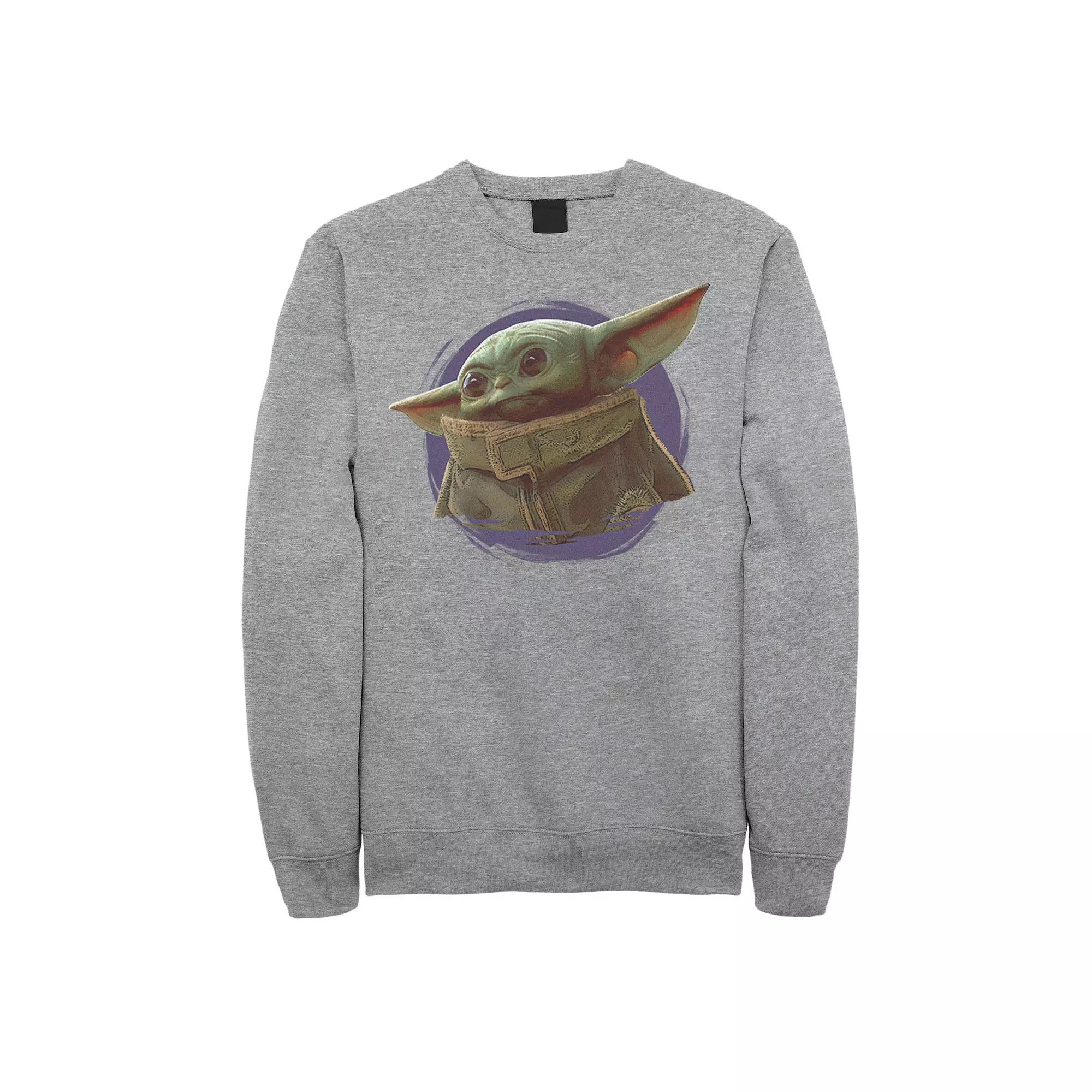 Men's Star Wars The Mandalorian The Child Purple Smoke Graphic Fleece,  Product Image