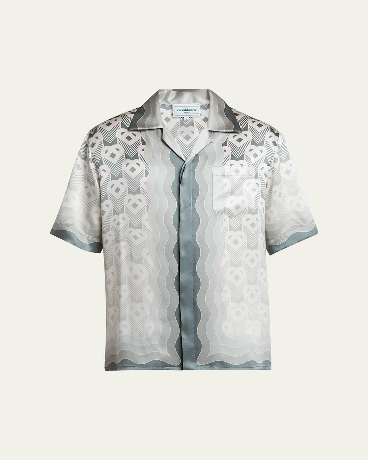 Mens Gradient Heart Monogram Camp Shirt Product Image