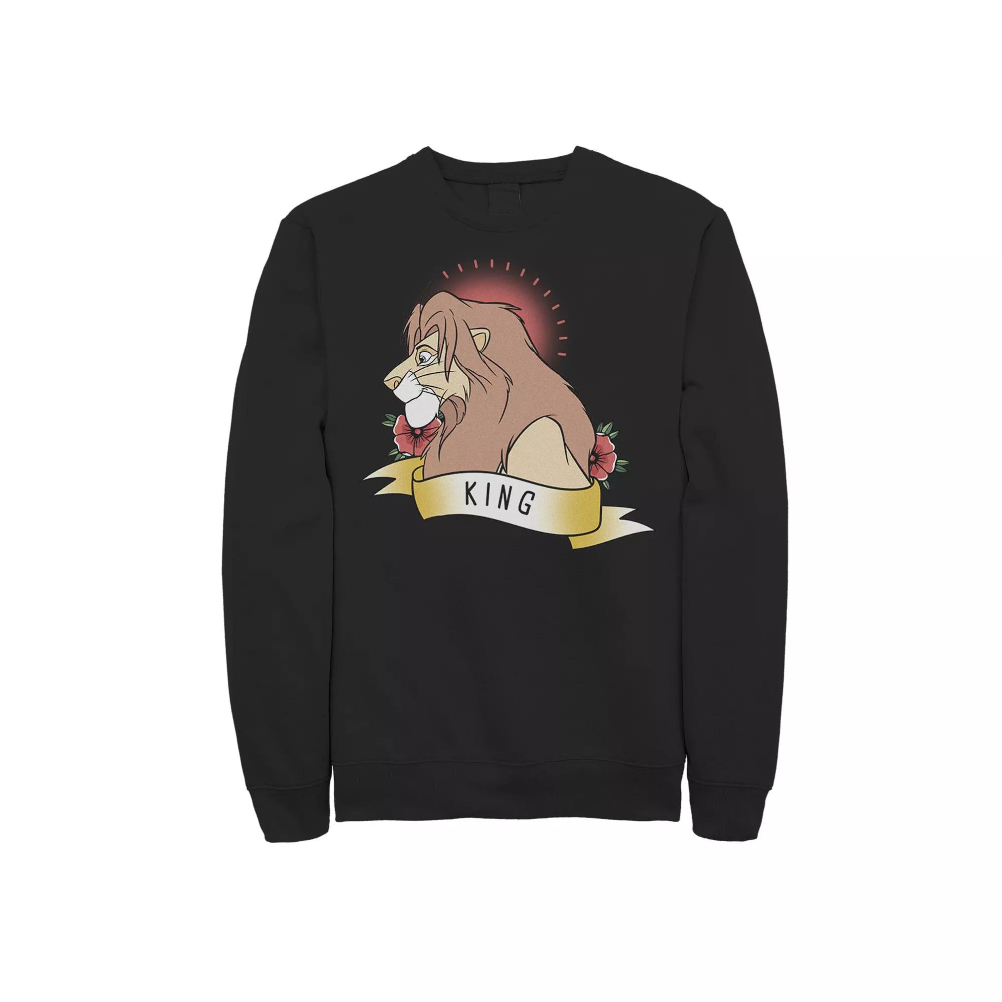 Disney's Lion King Simba Men's King Tattoo Yellow Sweatshirt,  Product Image