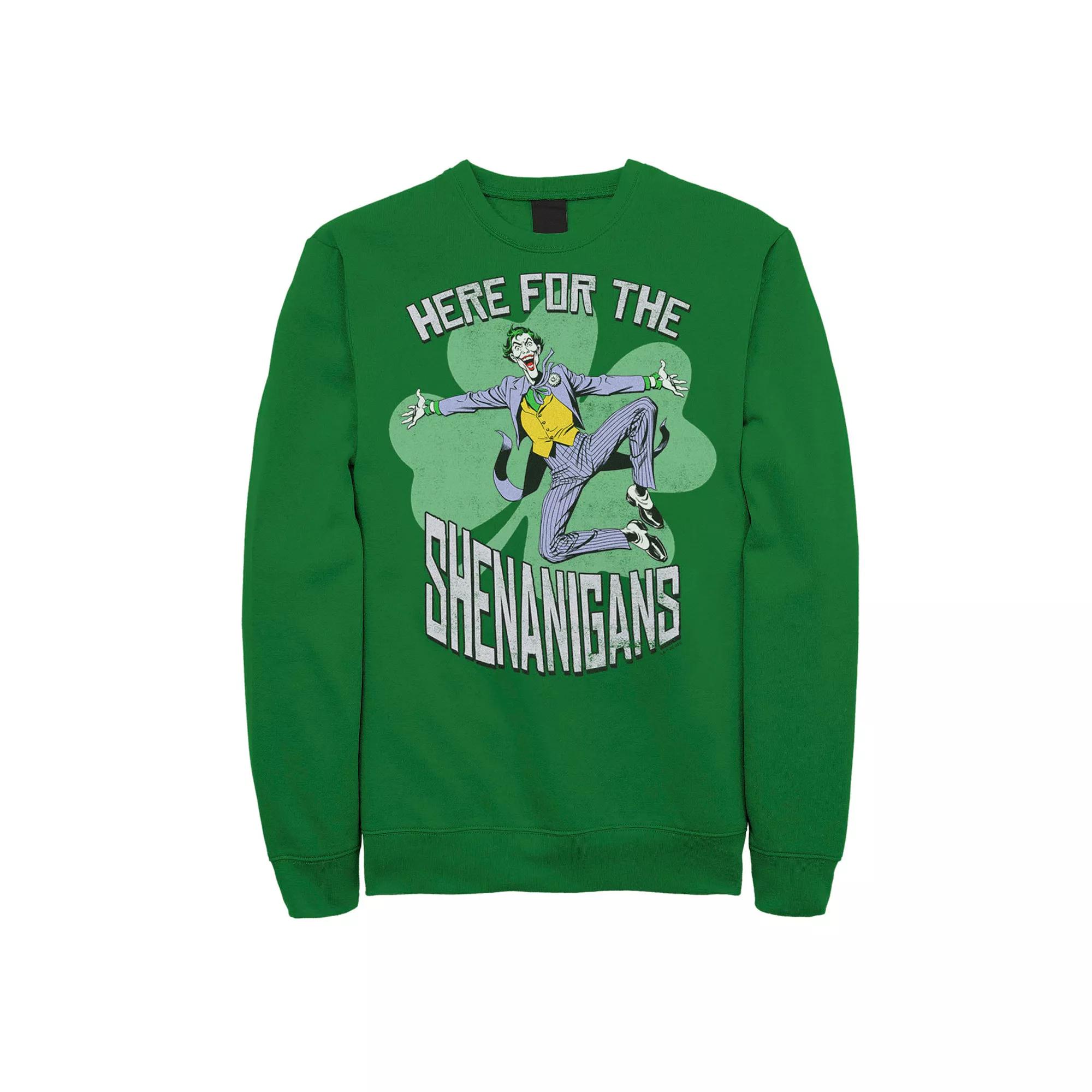 Men's DC Comics The Joker "Here For The Shenanigans" St. Patrick's Day Sweatshirt, Size: XXL, Kelly Product Image