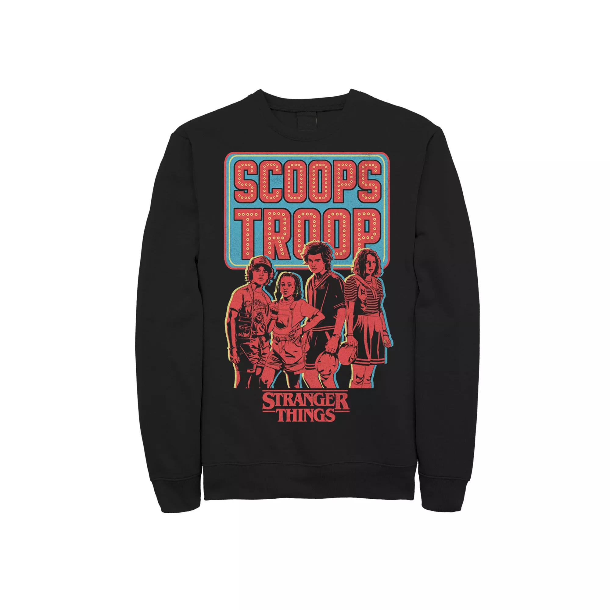 Men's Netflix Stranger Things Scoops Troop Portrait Sweatshirt,  Product Image