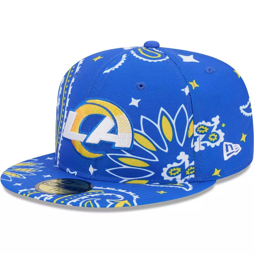 Men's New Era Royal Los Angeles Rams Paisley 59FIFTY Fitted Hat,  Product Image