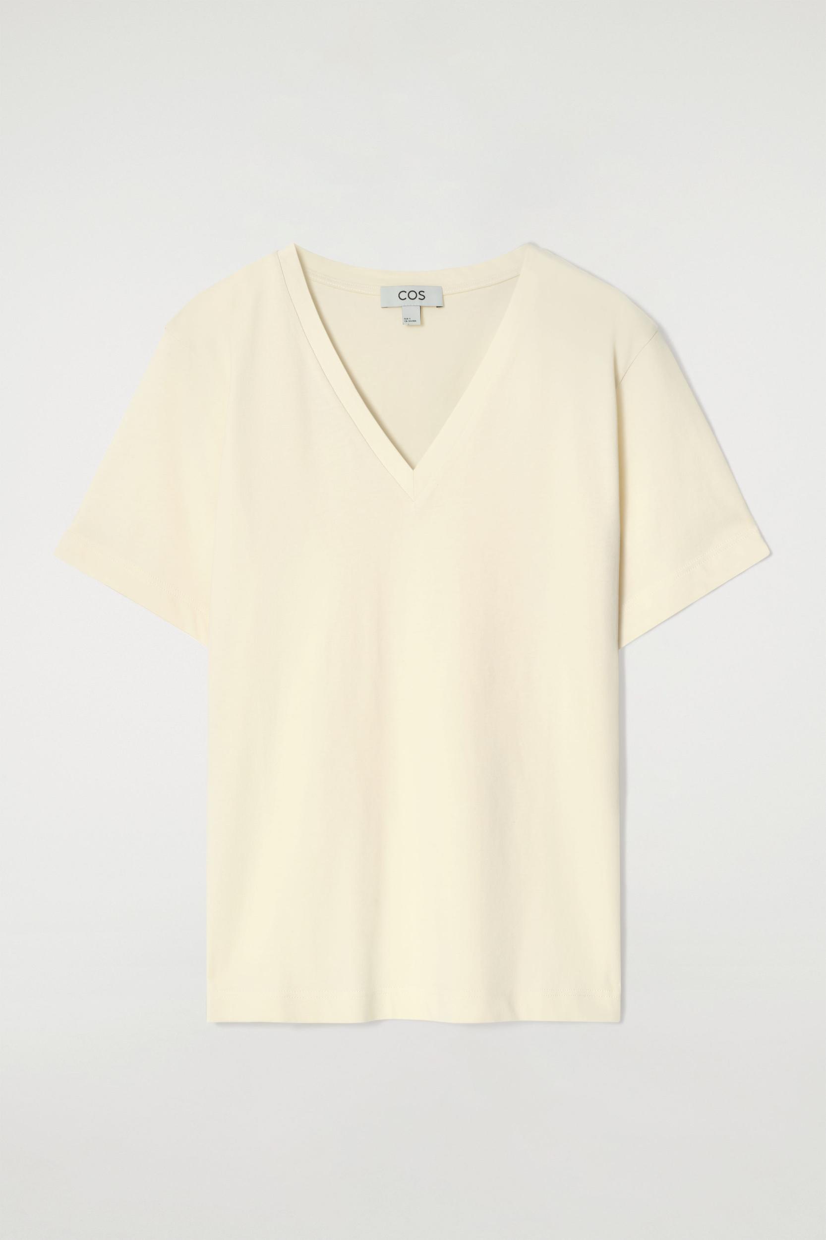 V-NECK COTTON T-SHIRT Product Image
