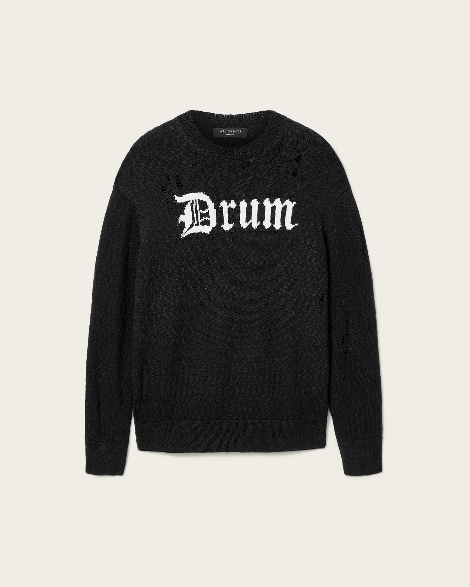 Drum Jacquard Sweater BLACK/CHALK WHITE | ALLSAINTS US Product Image