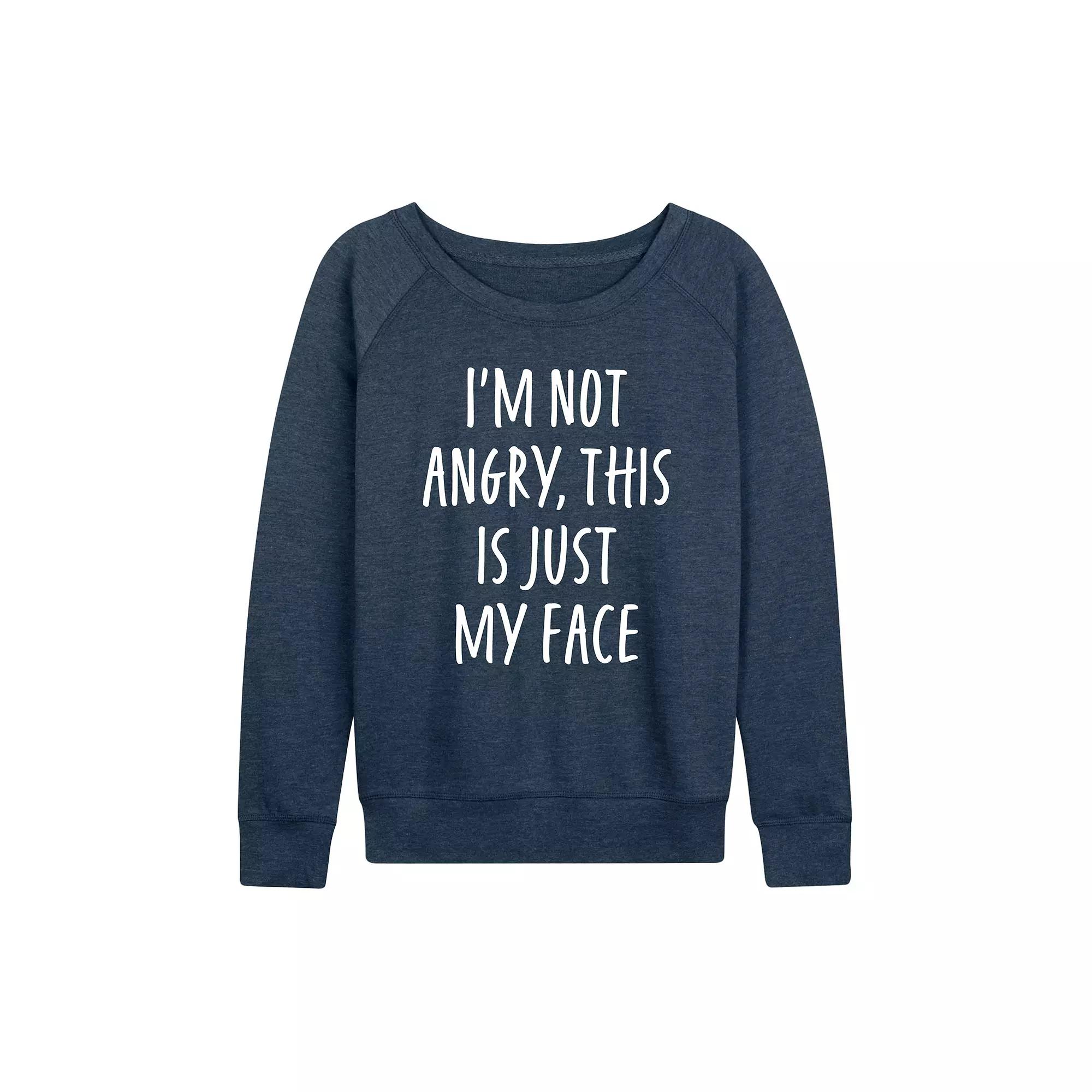 Women's Not Angry Just My Face French Terry Long Sleeve Tee,  Product Image
