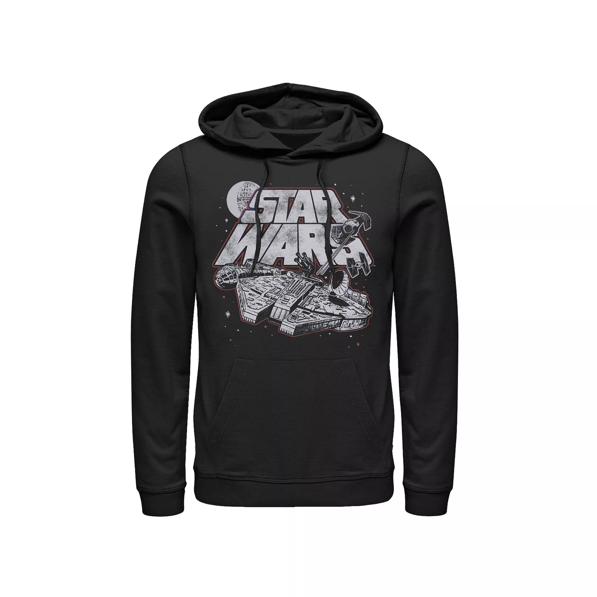 Men's Star Wars Millennium Falcon Distressed Logo Hoodie,  Product Image