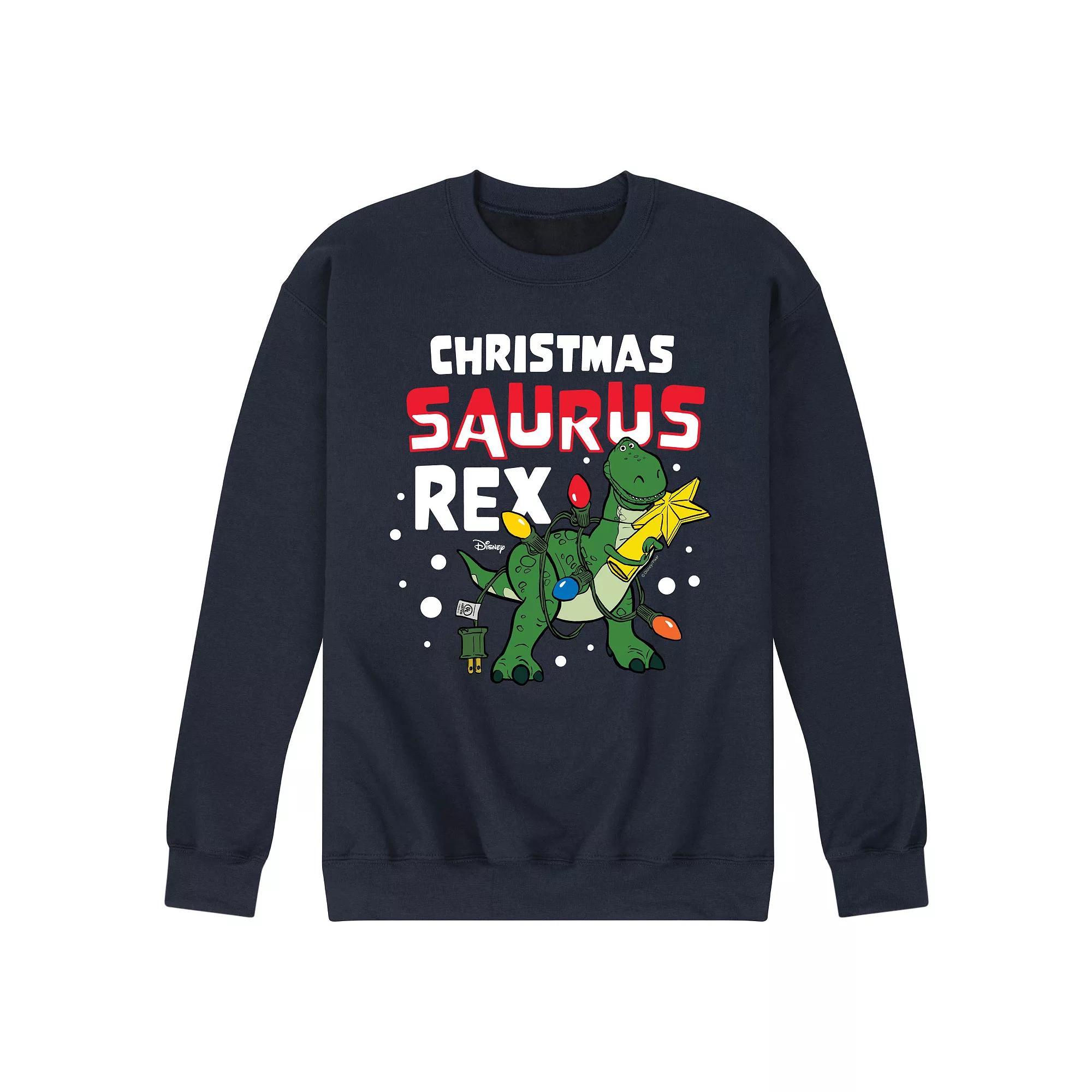 Disney / Pixar's Toy Story Rex Men's Christmas Saurus Rex Fleece Sweatshirt,  Product Image
