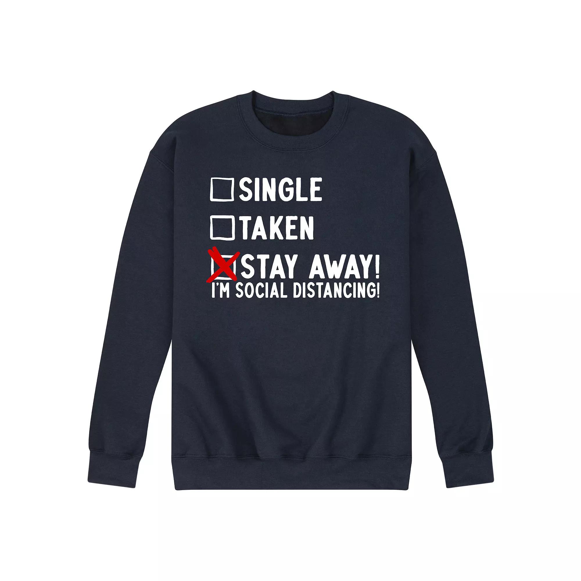 Men's Single Taken Stay Away Fleece Sweatshirt,  Product Image