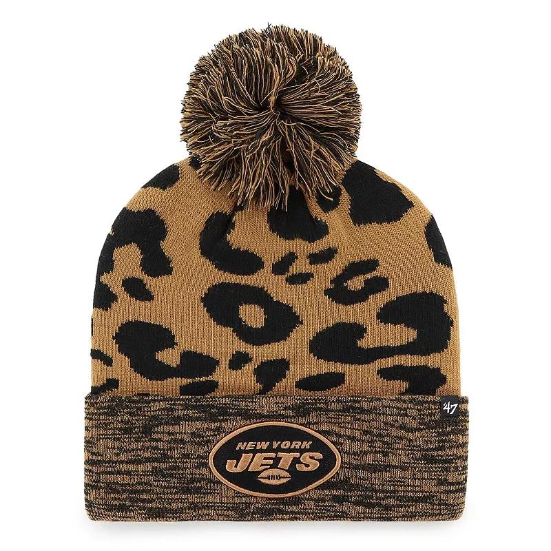 Women's '47  Brown New York Jets Rosette Cuffed Knit Hat with Pom Product Image