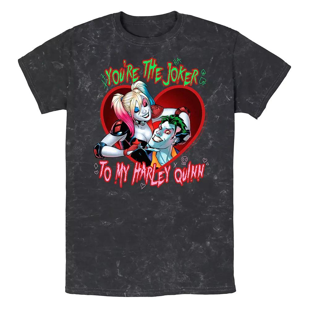 Men's Batman Joker And Harley Quinn Heart Scene Graphic Tee,  Product Image