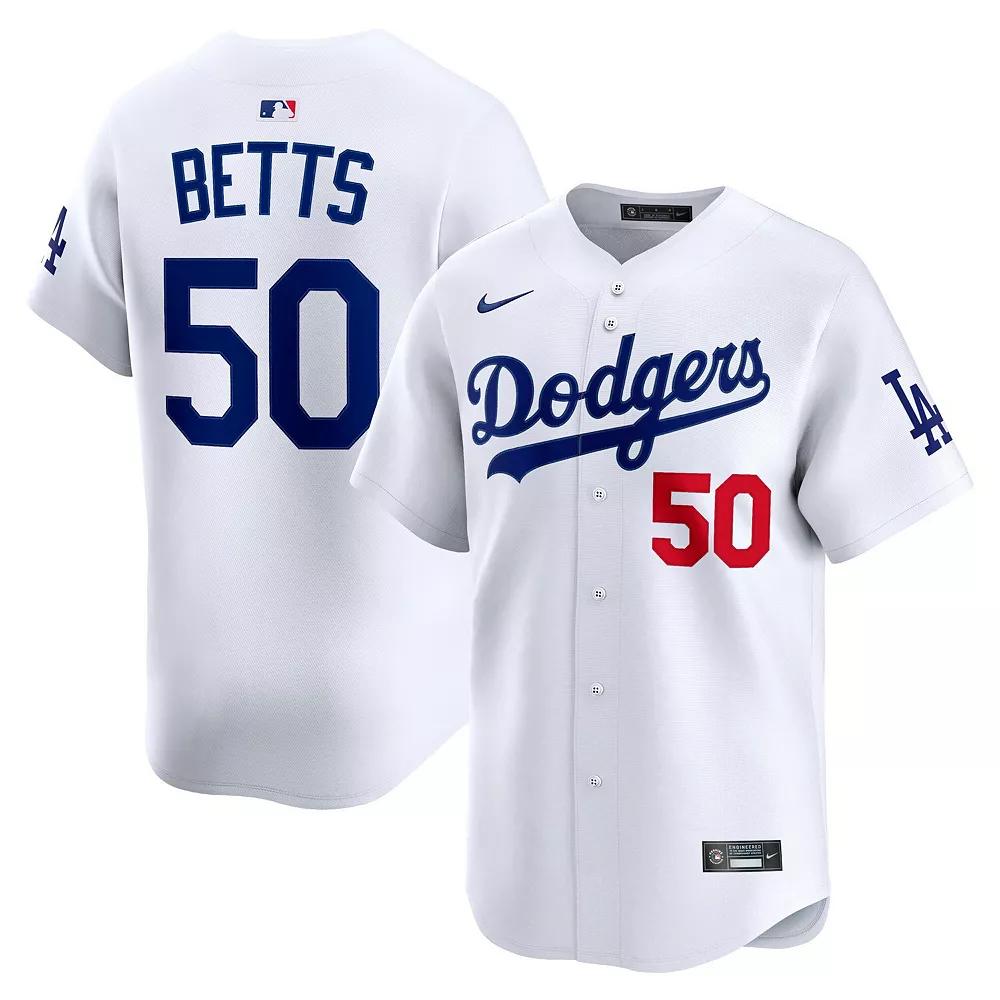 Men's Nike Mookie Betts White Los Angeles Dodgers Home Limited Player Jersey, Size: Medium Product Image