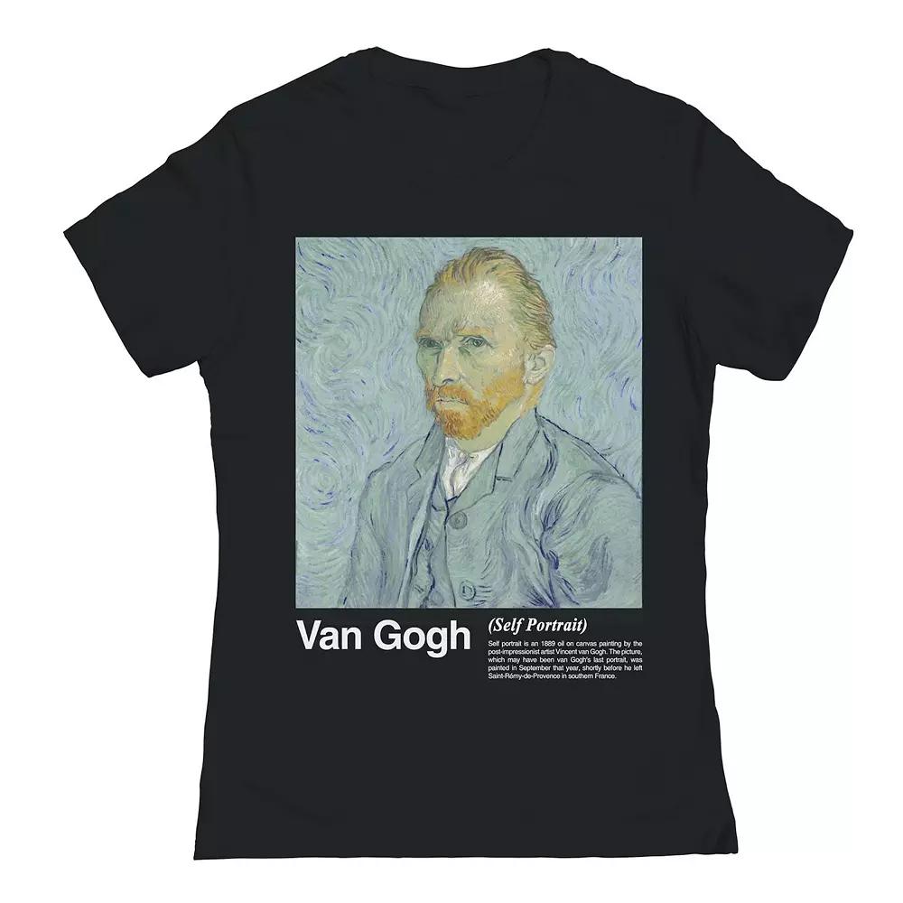Junior's Van Gogh 2 Womens Graphic Tee, Girl's, Size: Small, Black Product Image