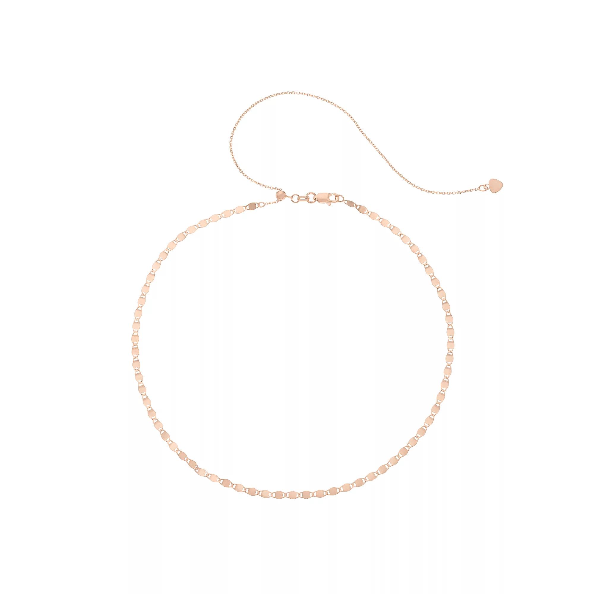 14k Gold Valentino Chain Choker Necklace, Women's, Size: 17", Pink Product Image