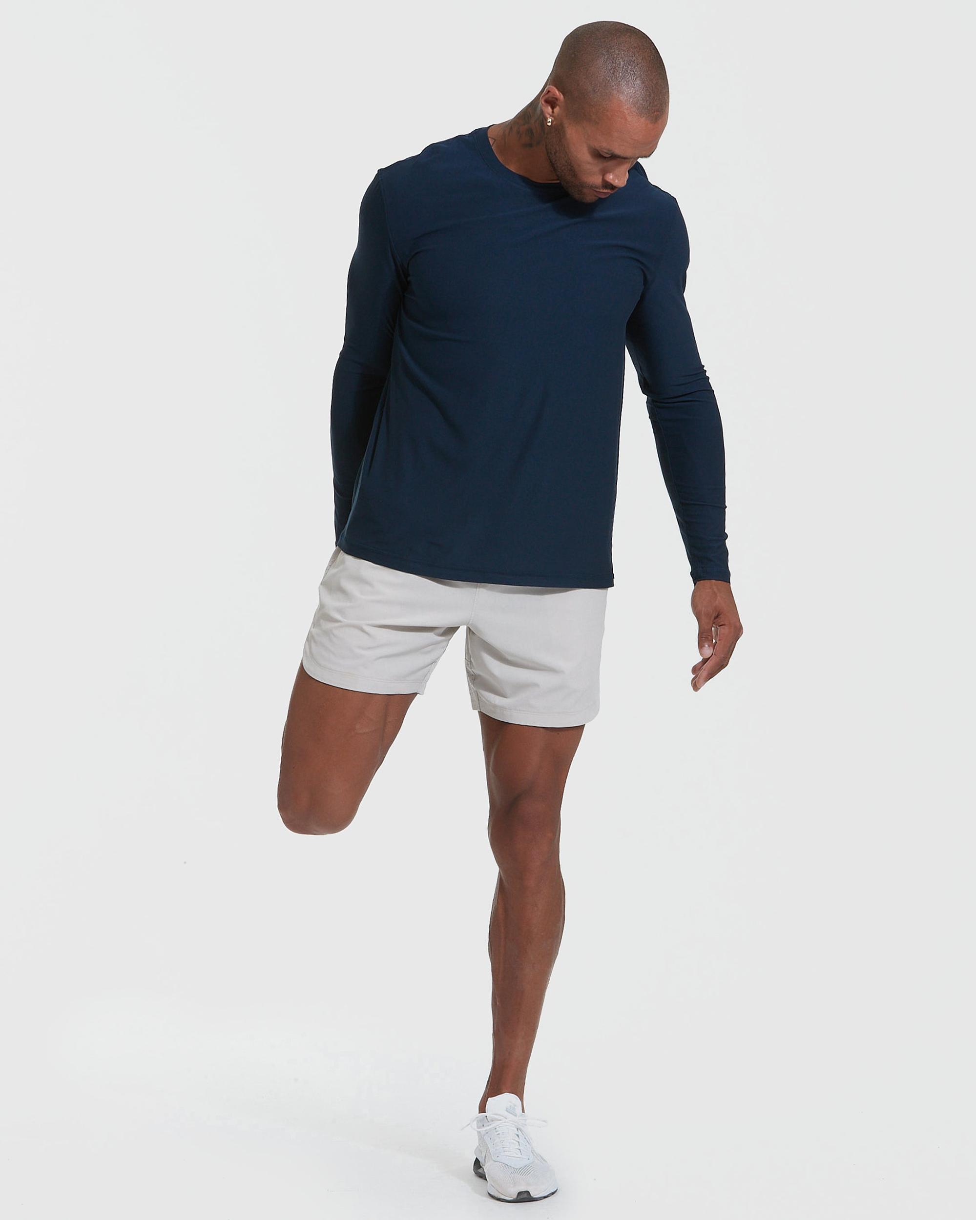 Navy Active Long Sleeve Crew T-Shirt Product Image