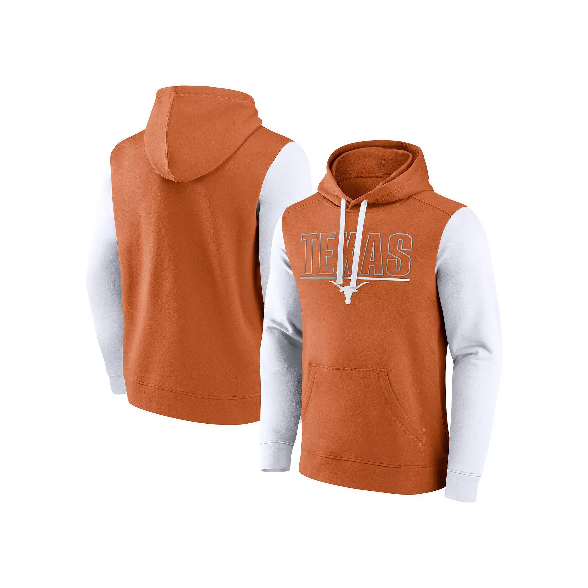 Men's Fanatics Texas Orange/White Texas Longhorns Outline Pullover Hoodie,  Product Image