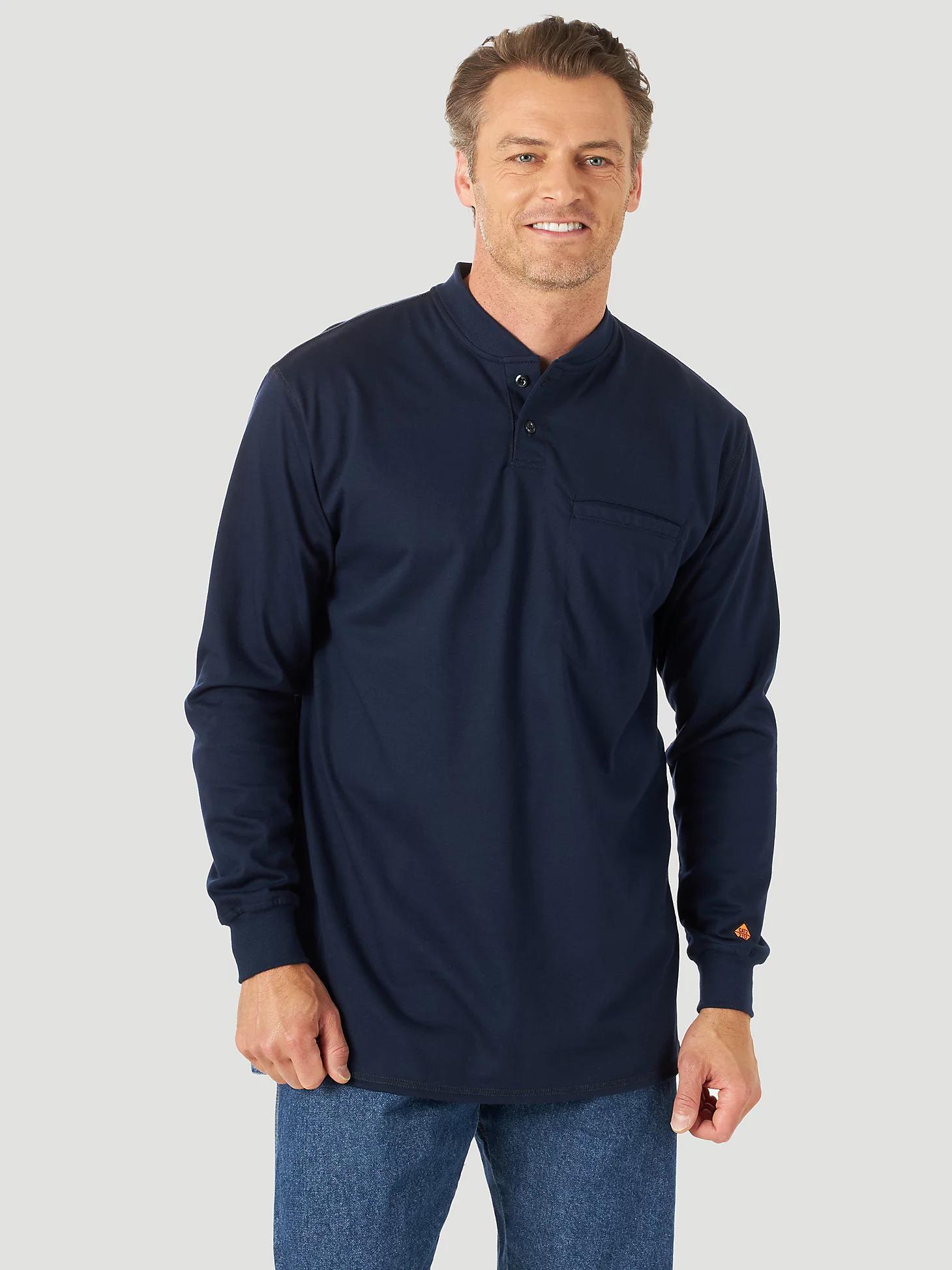 Wrangler® FR Flame-Resistant Long Sleeve Lightweight Henley | Men's WORKWEAR | Wrangler® Product Image