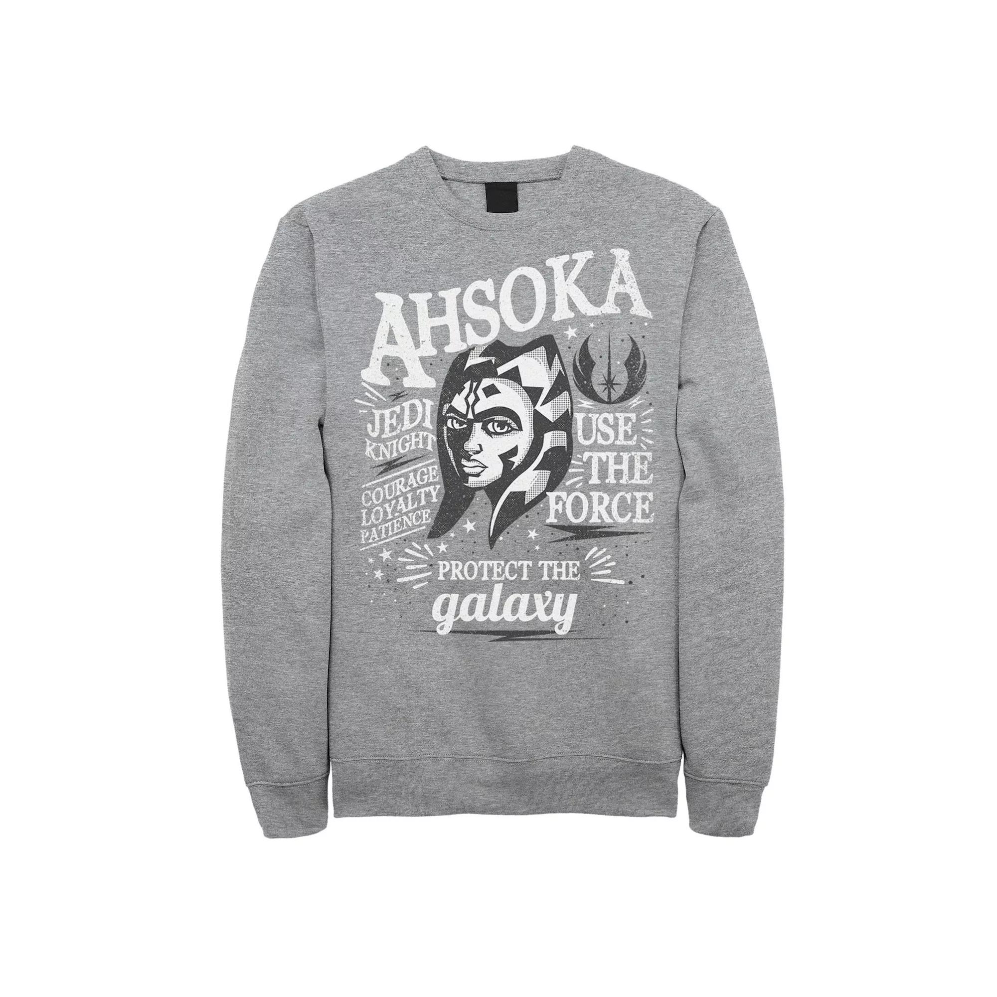 Men's Star Wars Ahsoka Head Shot Quote Collage Sweatshirt, Size: XL, Athletic Grey Product Image