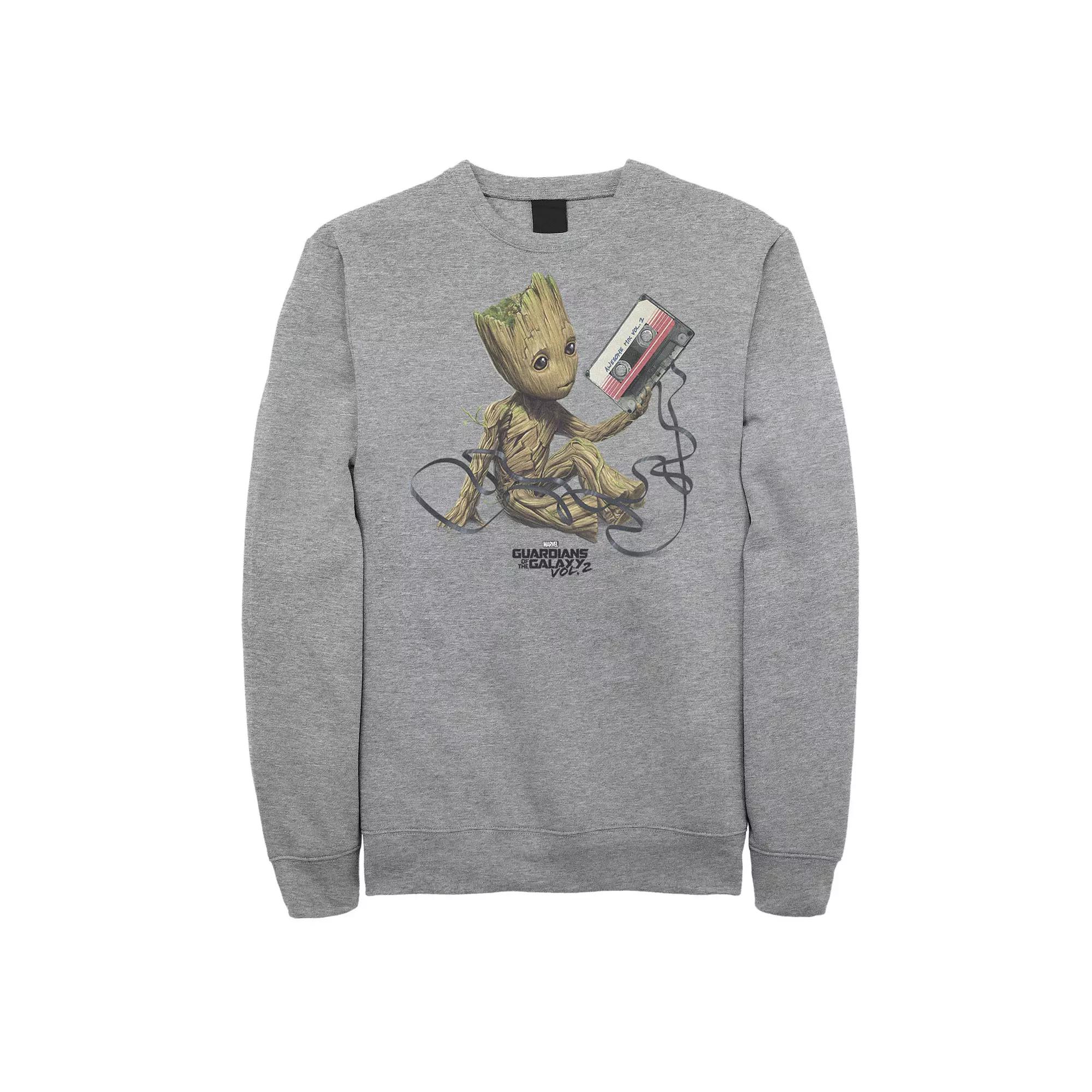Big & Tall Marvel Guardians Of The Galaxy Vol. 2 Groot Tape Portrait Sweatshirt, Men's,  Product Image