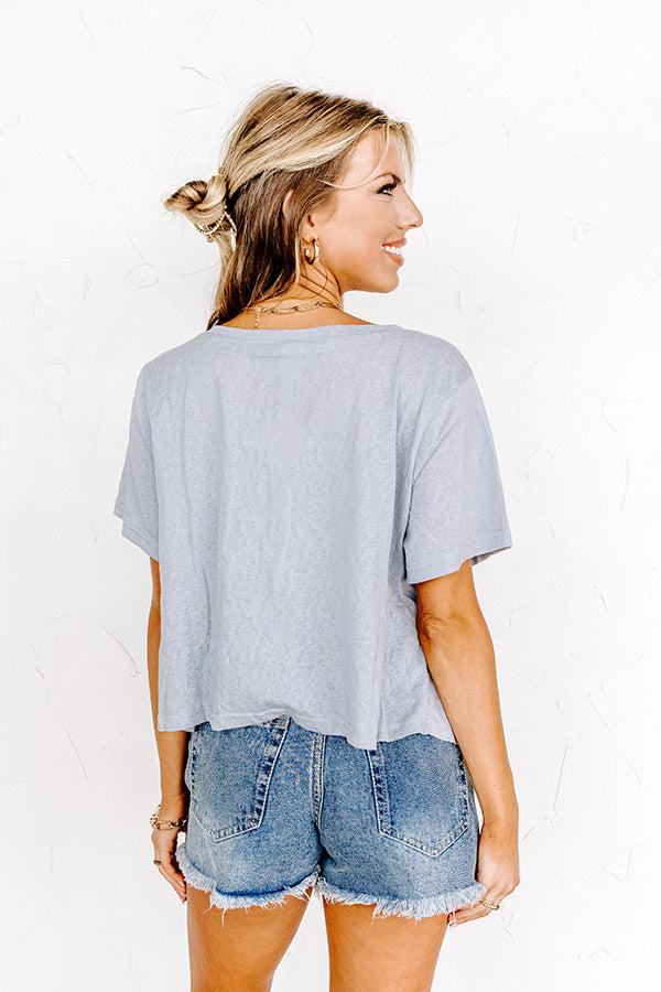 Sweet On Me Front Tie Top In Airy Blue Product Image