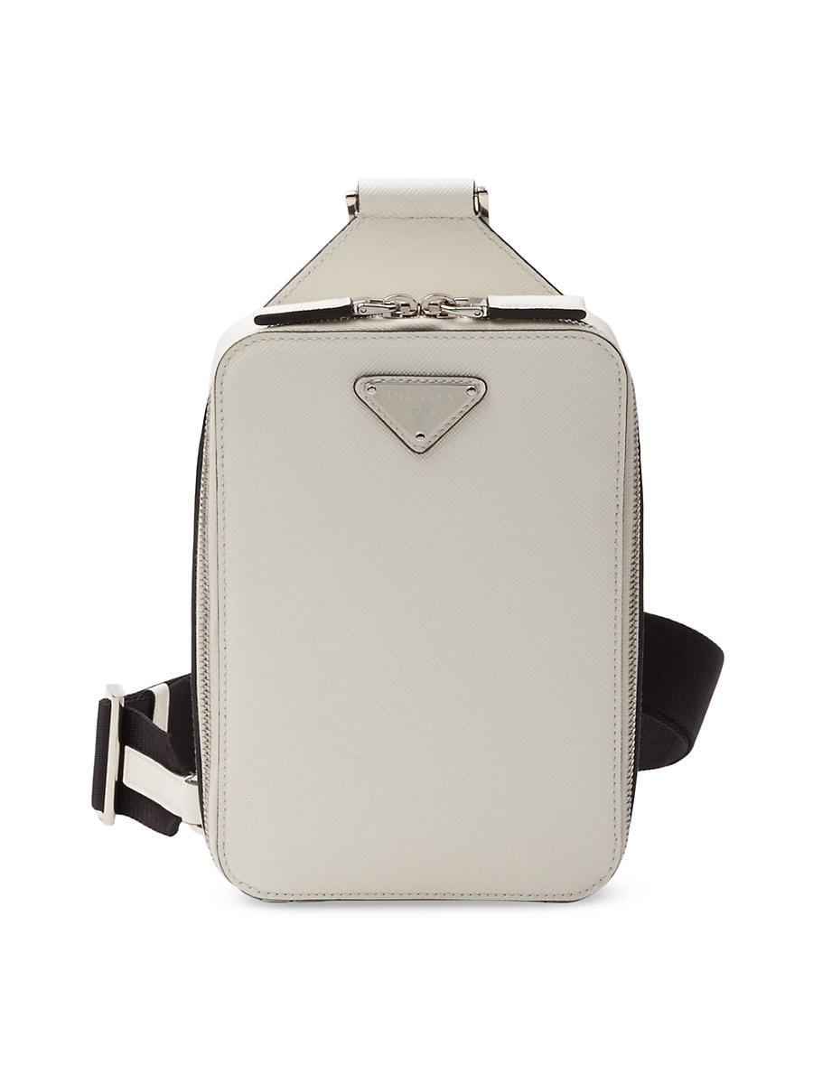 Mens Saffiano Leather Sling Backpack Product Image
