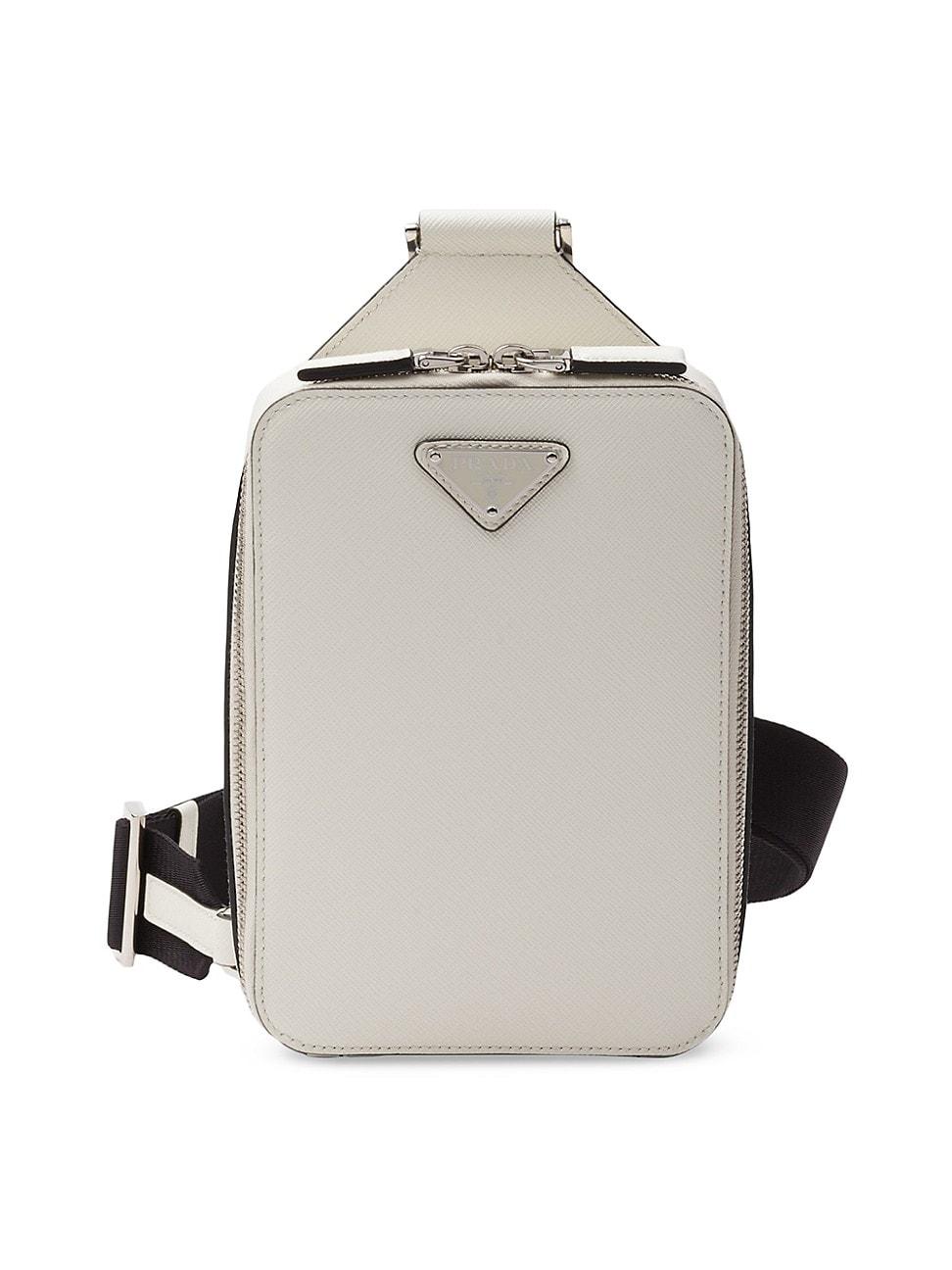 Mens Saffiano Leather Sling Backpack Product Image